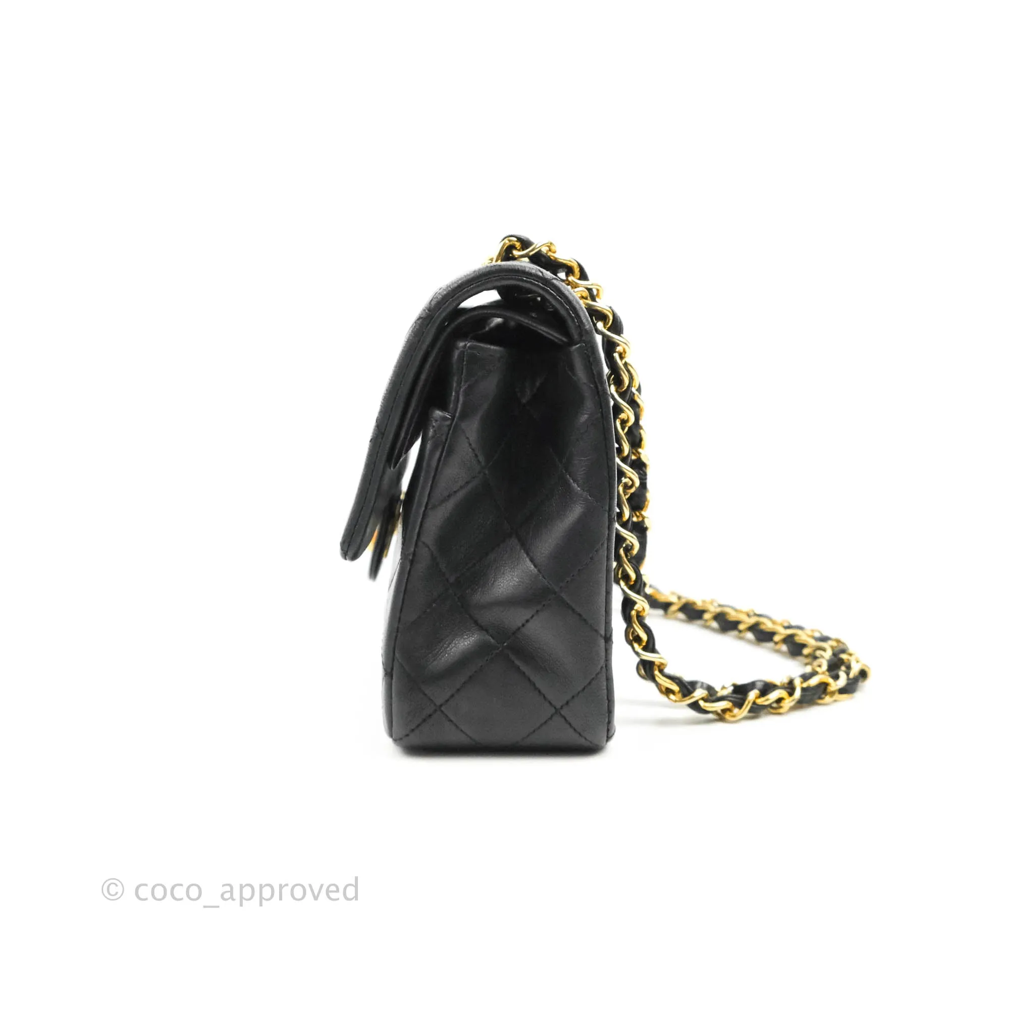 Chanel Classic Vintage Small Flap Black Lambskin 24K Gold Hardware