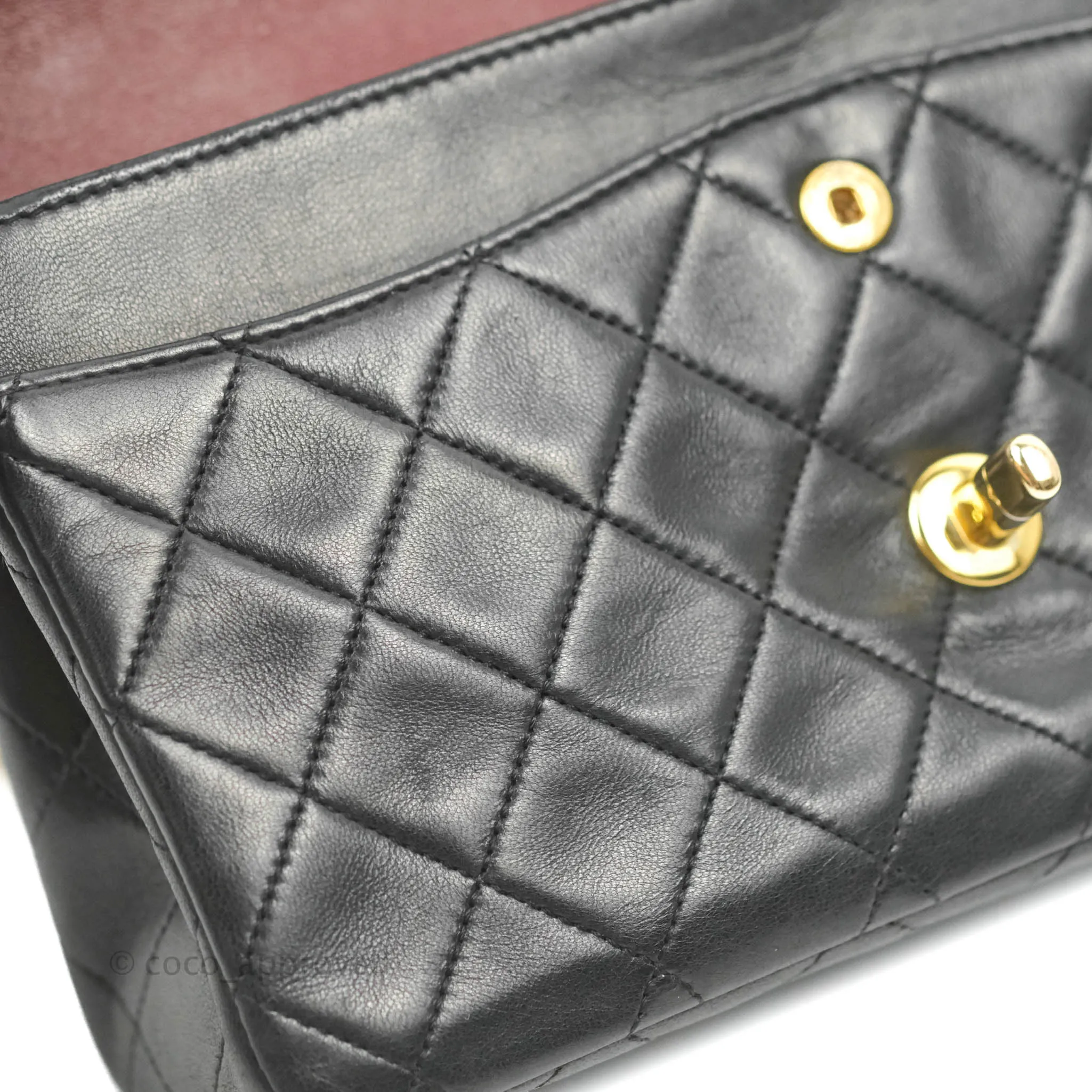 Chanel Classic Vintage Small Flap Black Lambskin 24K Gold Hardware