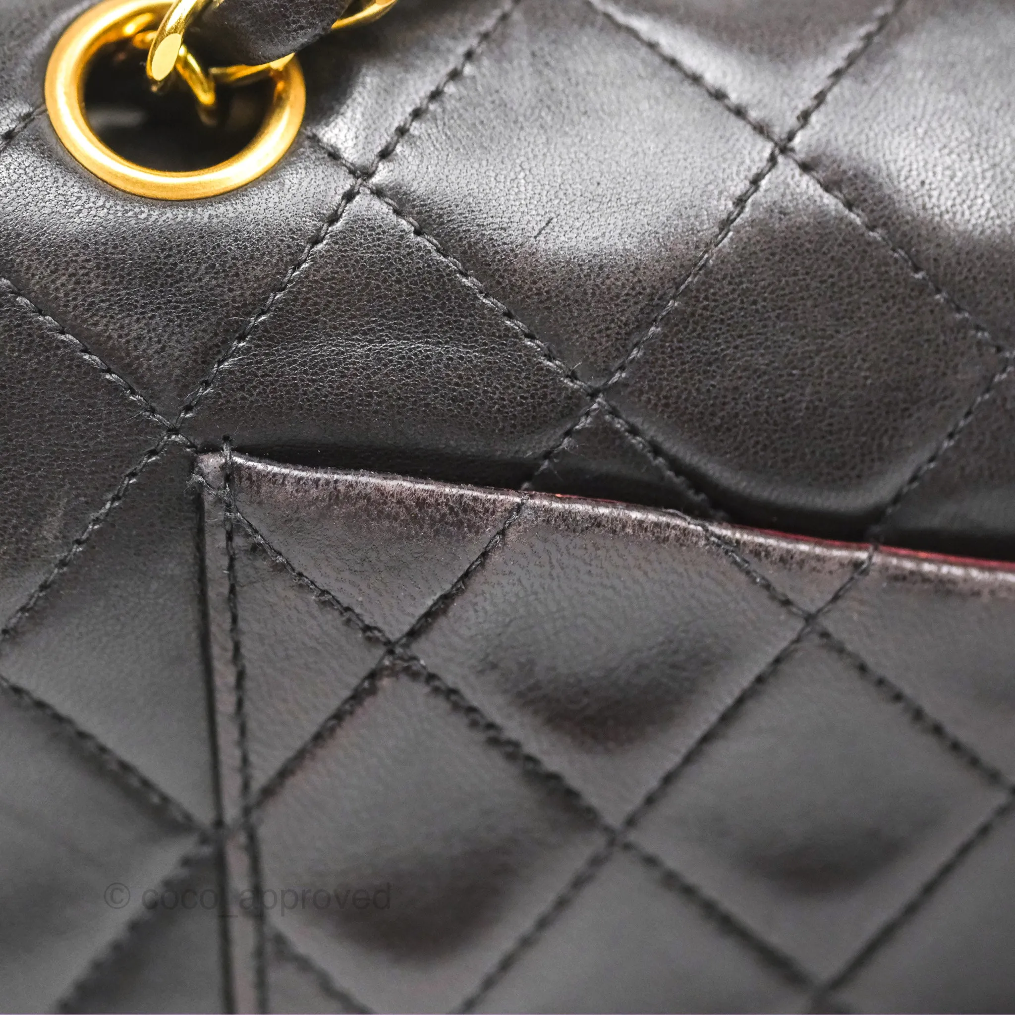 Chanel Classic Vintage Small Flap Black Lambskin 24K Gold Hardware