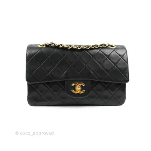 Chanel Classic Vintage Small Flap Black Lambskin 24K Gold Hardware