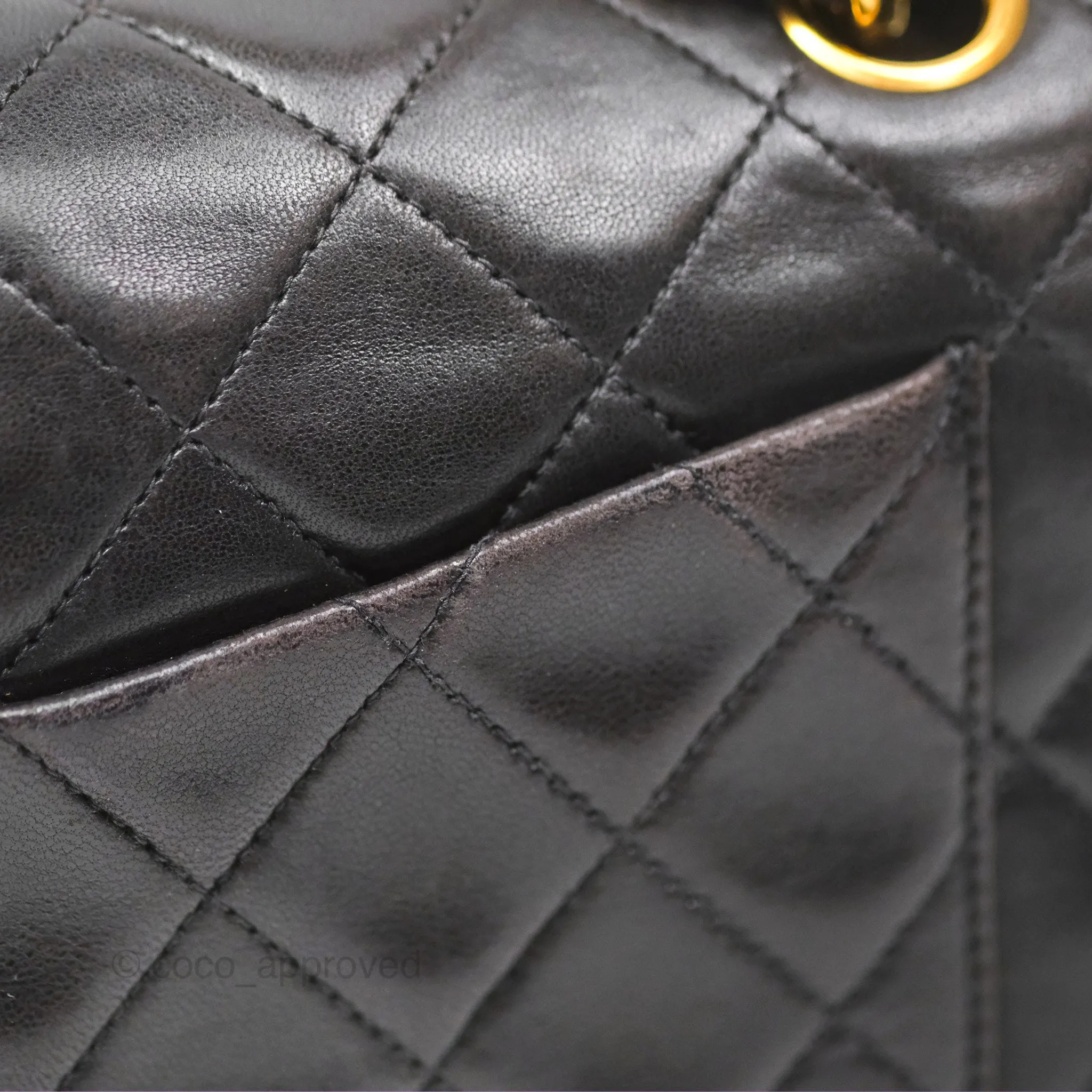 Chanel Classic Vintage Small Flap Black Lambskin 24K Gold Hardware