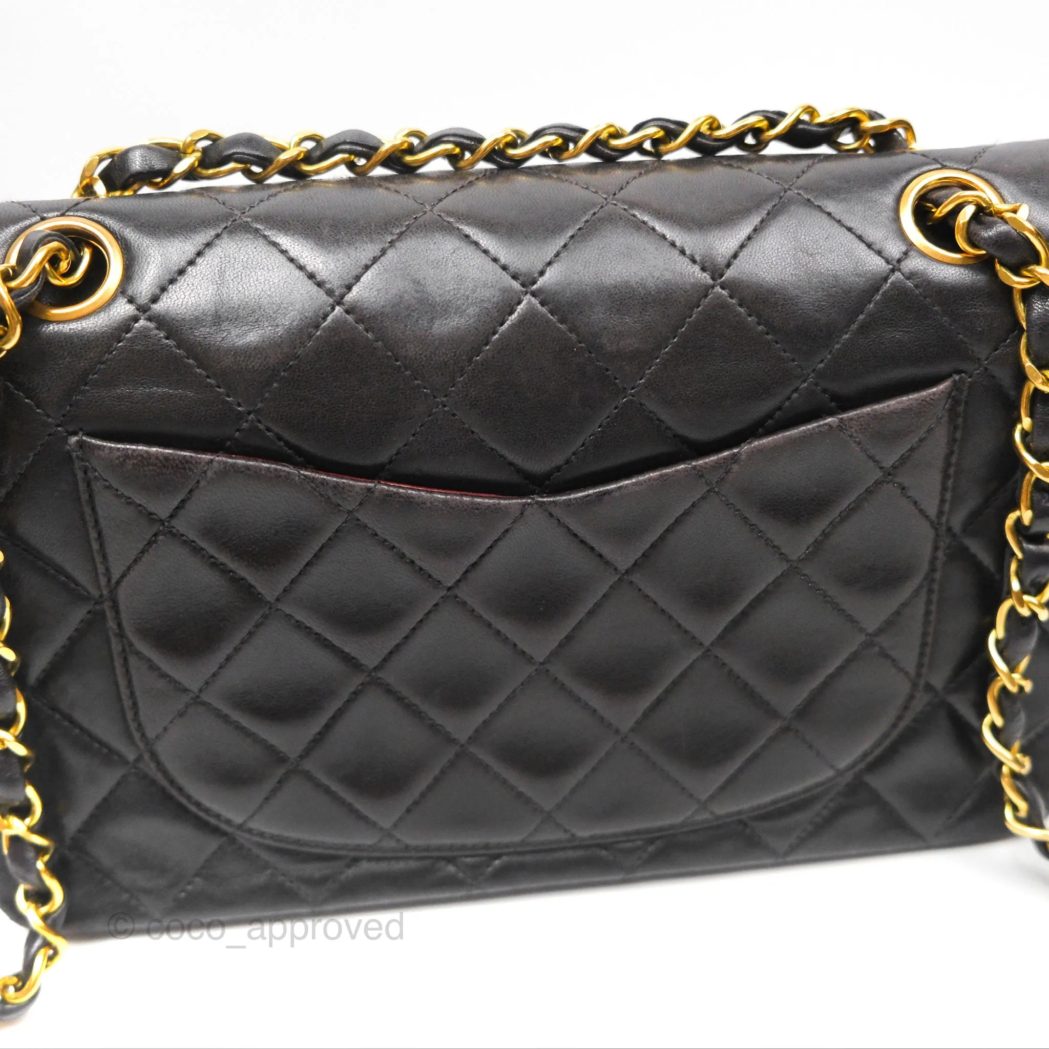 Chanel Classic Vintage Small Flap Black Lambskin 24K Gold Hardware