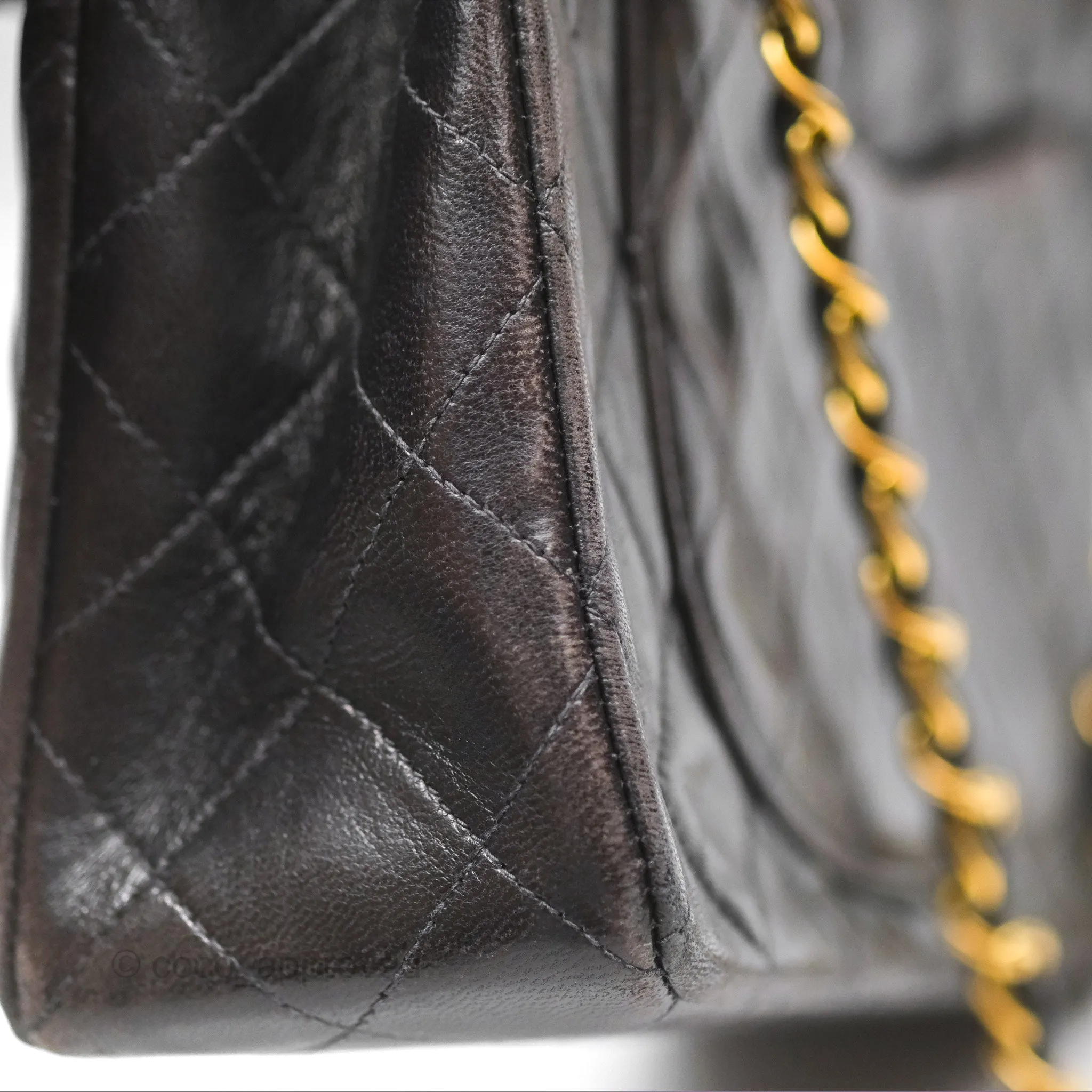 Chanel Classic Vintage Small Flap Black Lambskin 24K Gold Hardware