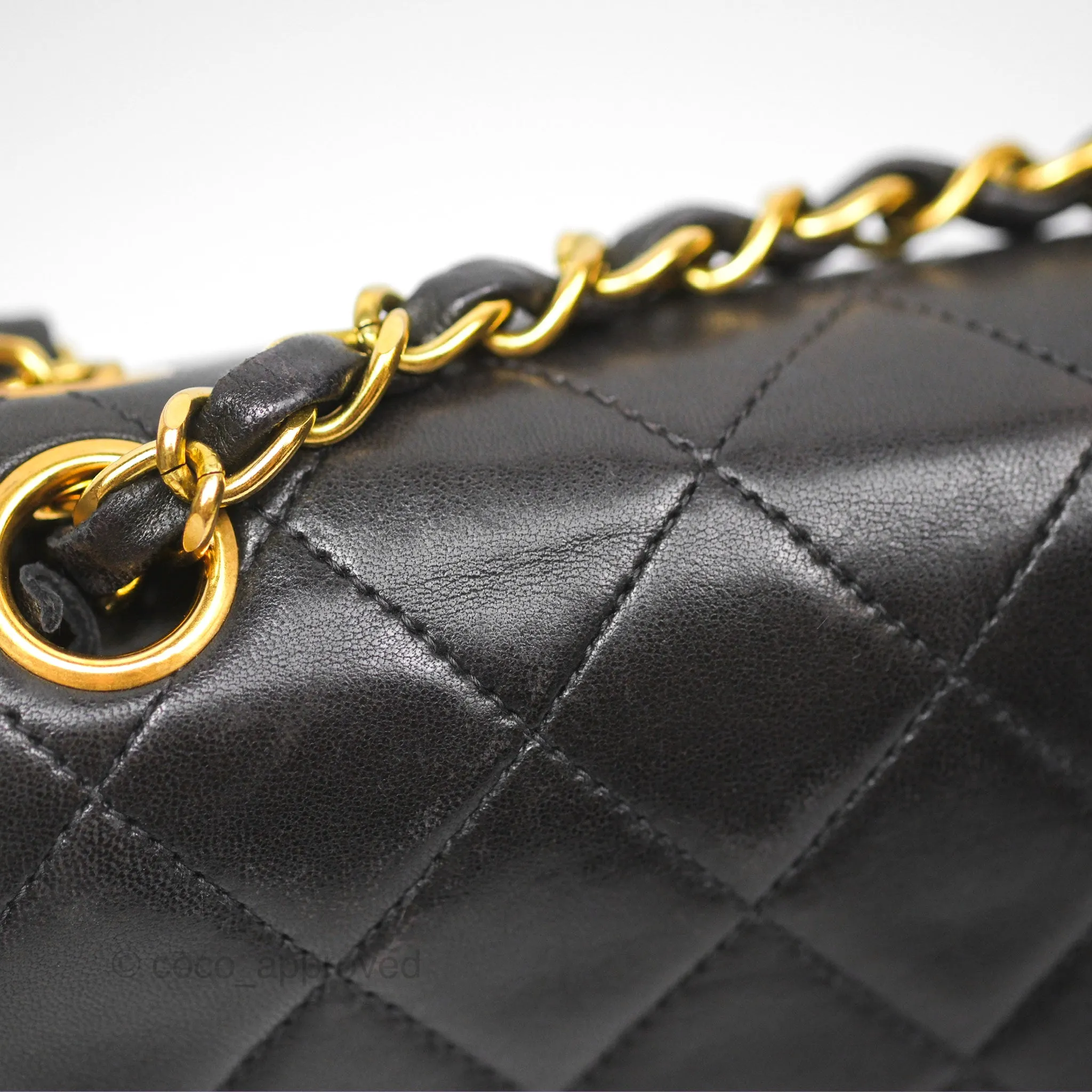 Chanel Classic Vintage Small Flap Black Lambskin 24K Gold Hardware