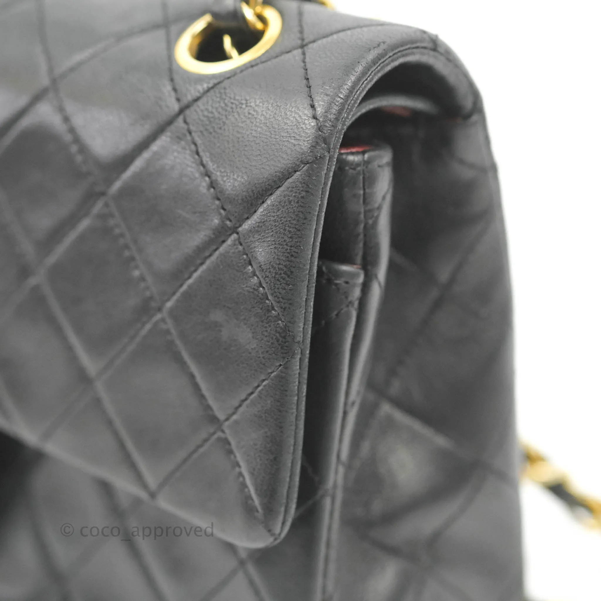 Chanel Classic Vintage Small Flap Black Lambskin 24K Gold Hardware