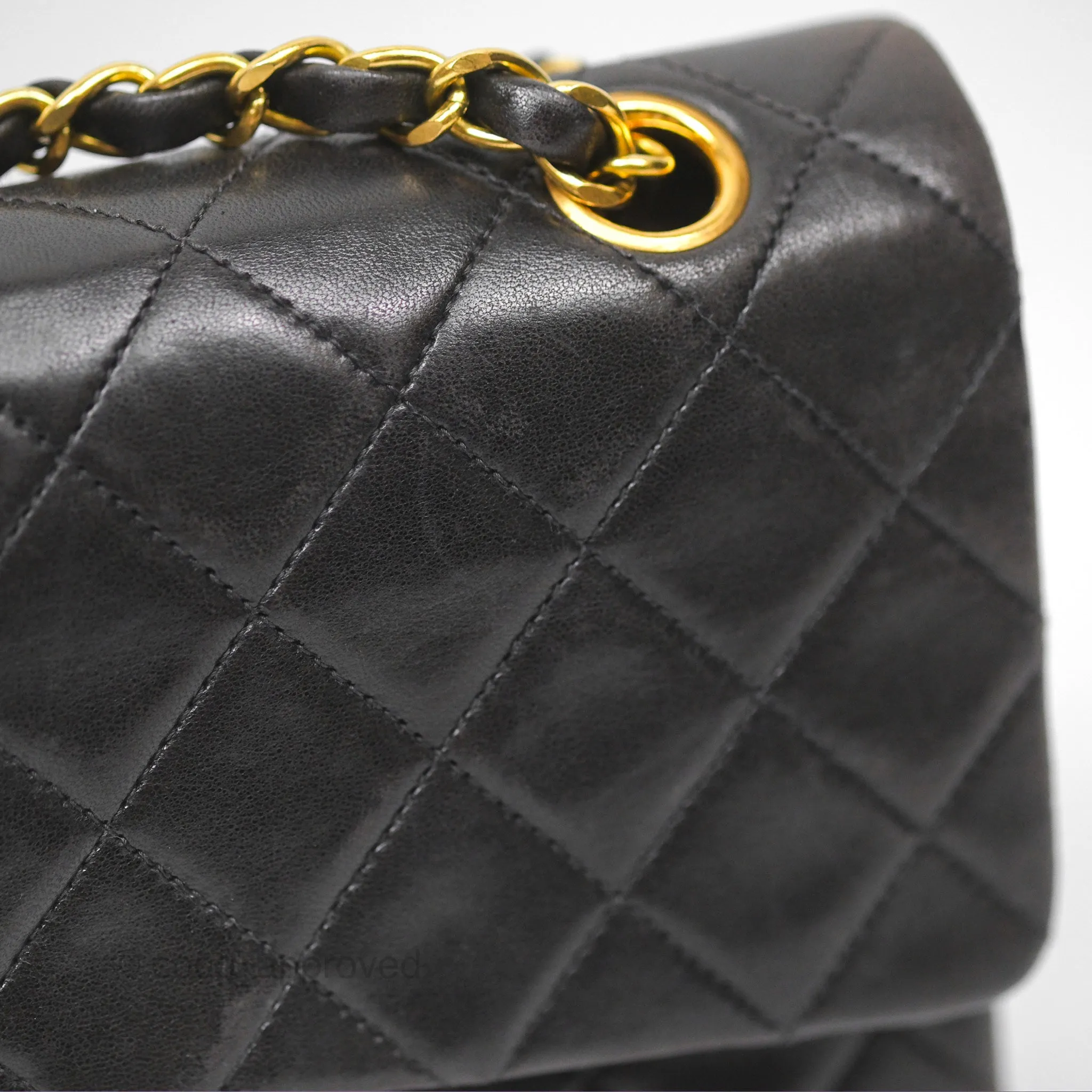 Chanel Classic Vintage Small Flap Black Lambskin 24K Gold Hardware