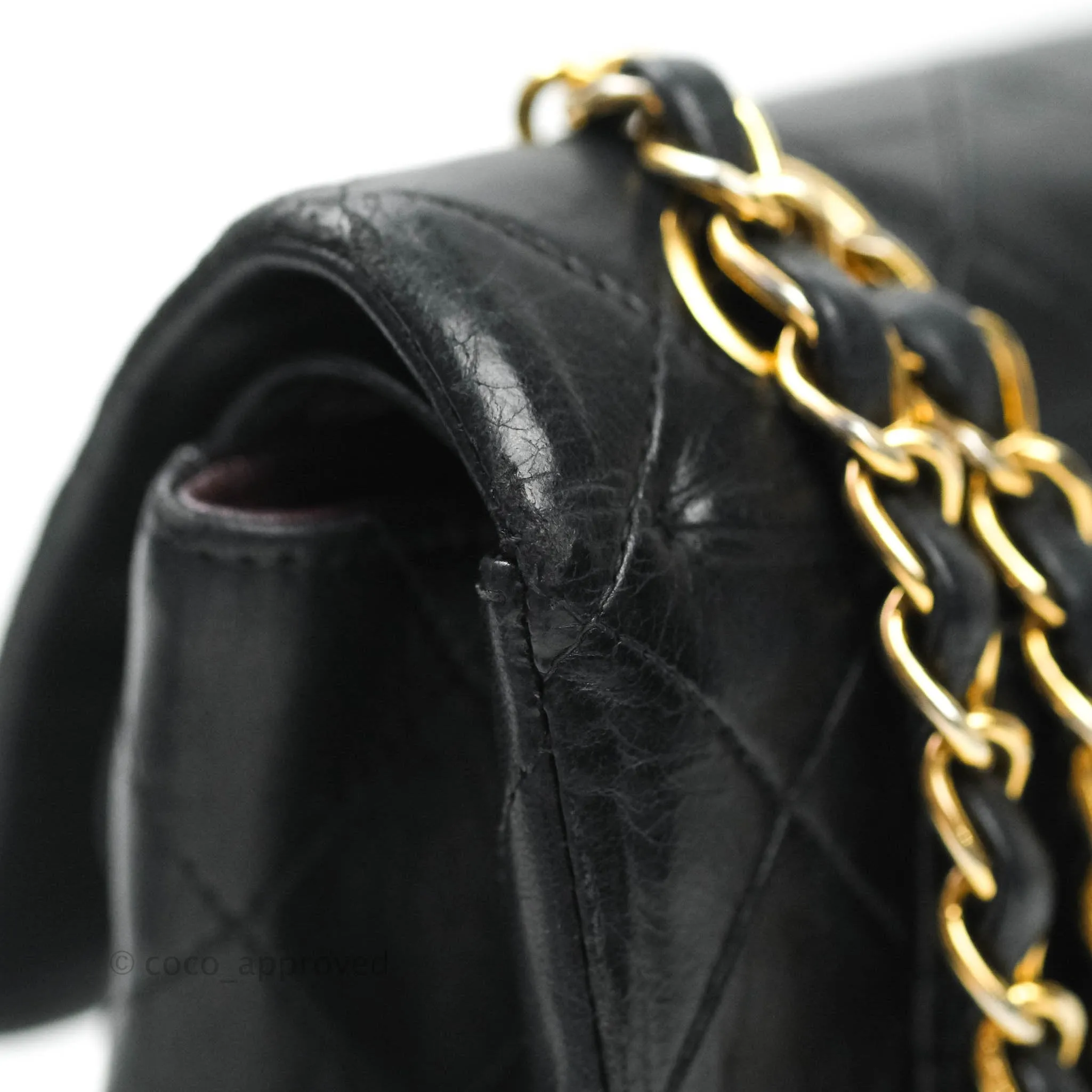 Chanel Classic Vintage Small S/M Flap Black Lambskin 24K Gold Hardware