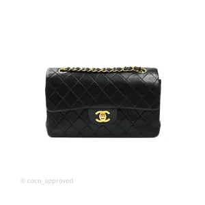 Chanel Classic Vintage Small S/M Flap Black Lambskin 24K Gold Hardware