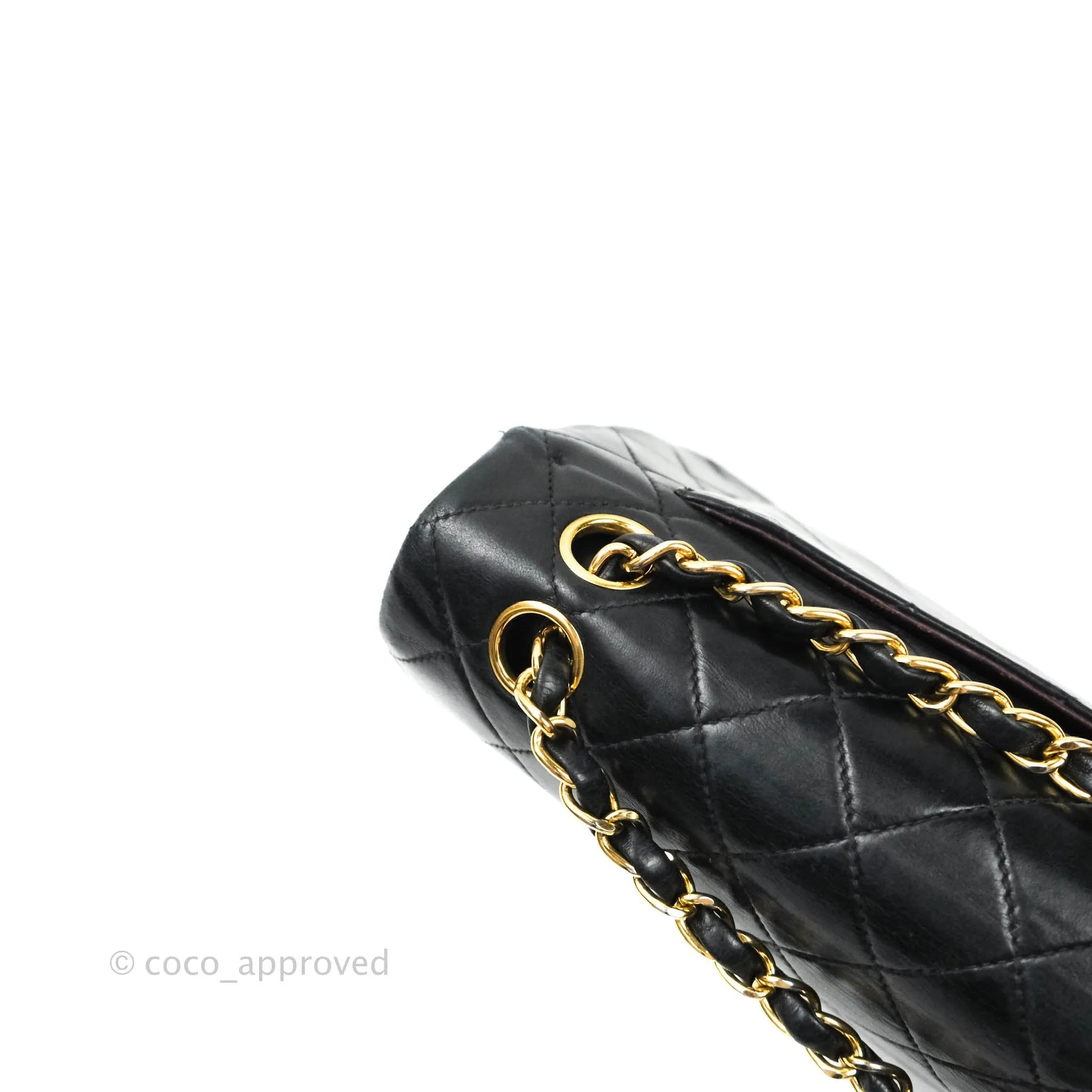 Chanel Classic Vintage Small S/M Flap Black Lambskin 24K Gold Hardware