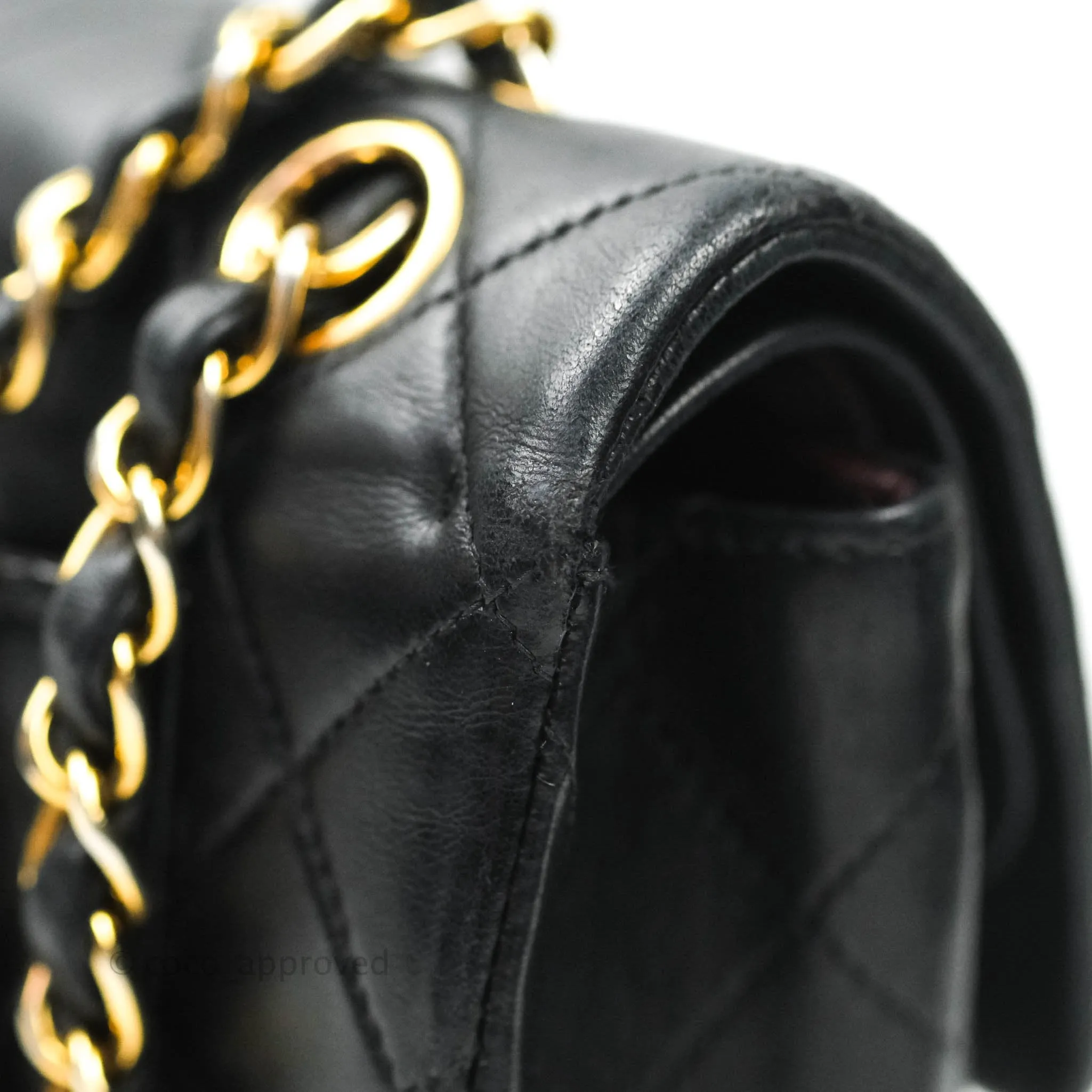 Chanel Classic Vintage Small S/M Flap Black Lambskin 24K Gold Hardware