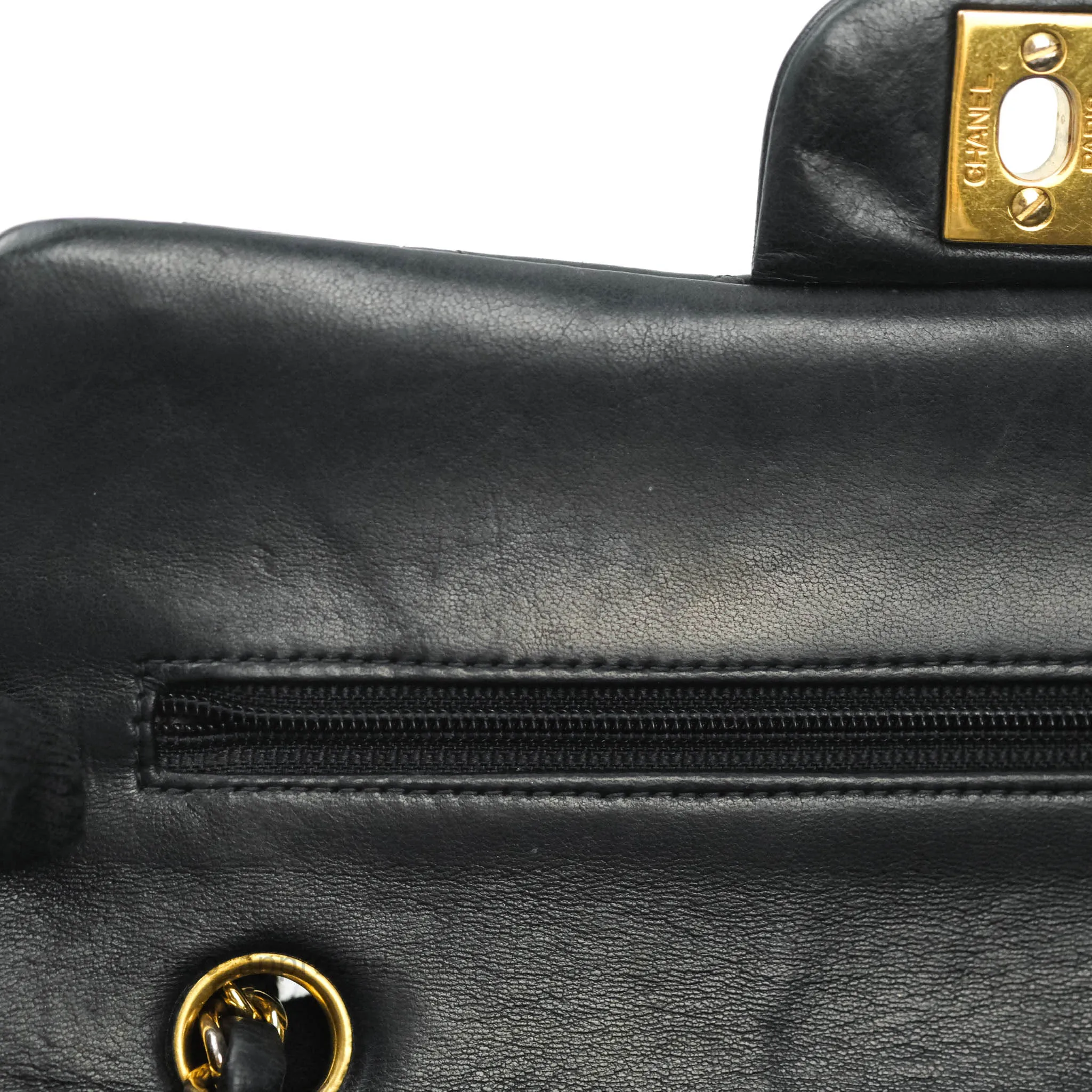 Chanel Classic Vintage Small S/M Flap Black Lambskin 24K Gold Hardware