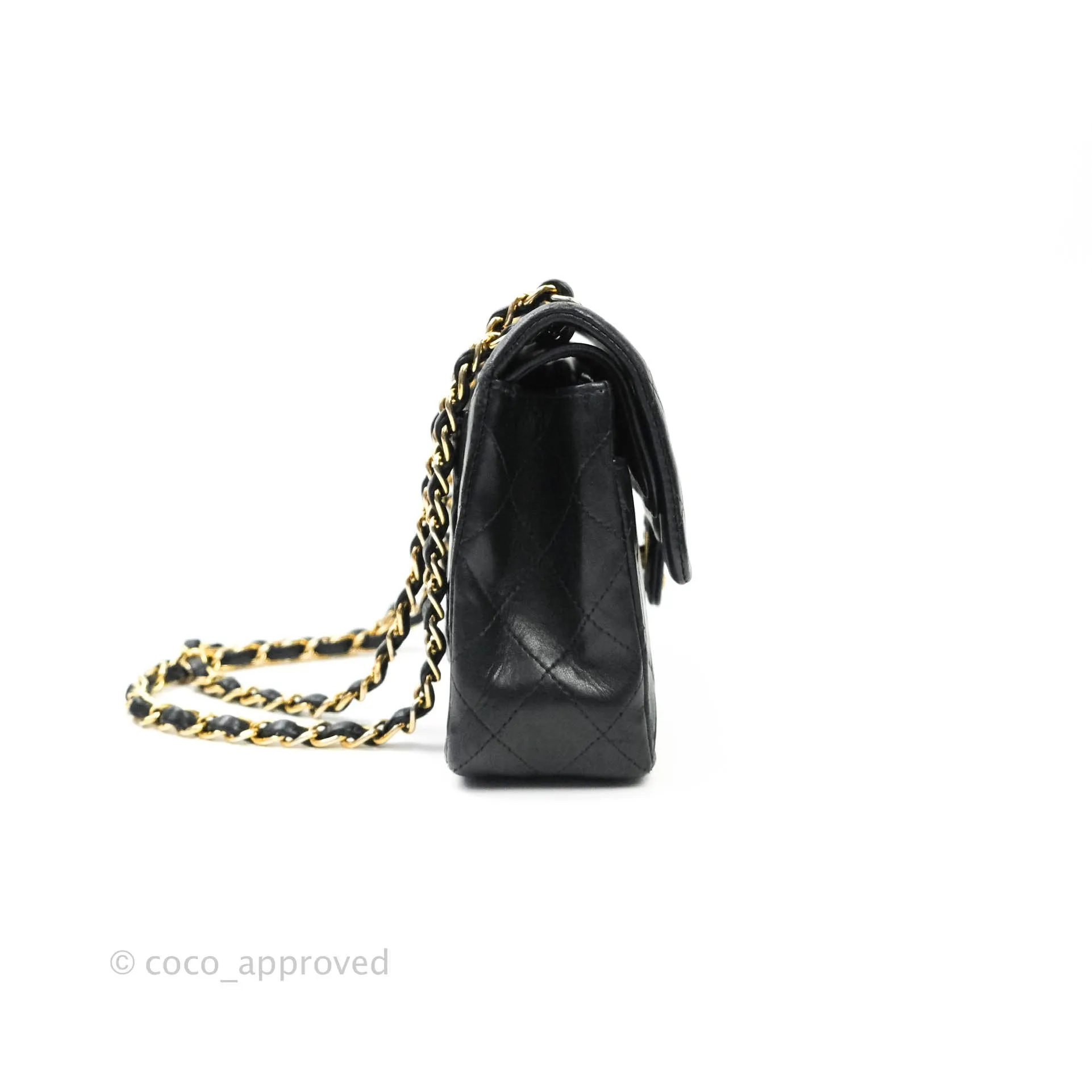 Chanel Classic Vintage Small S/M Flap Black Lambskin 24K Gold Hardware