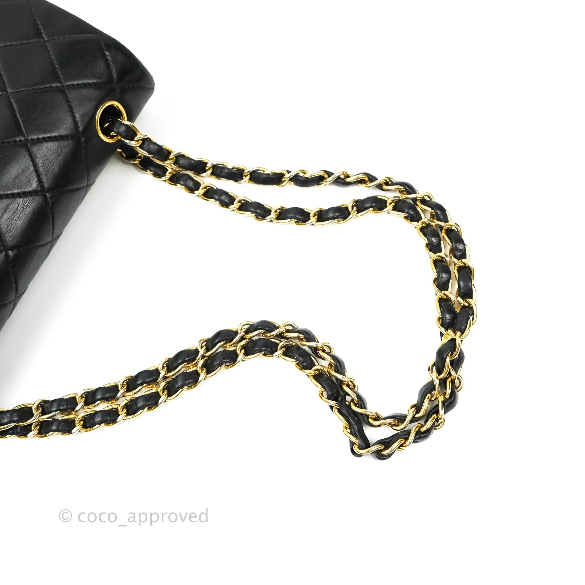Chanel Classic Vintage Small S/M Flap Black Lambskin 24K Gold Hardware