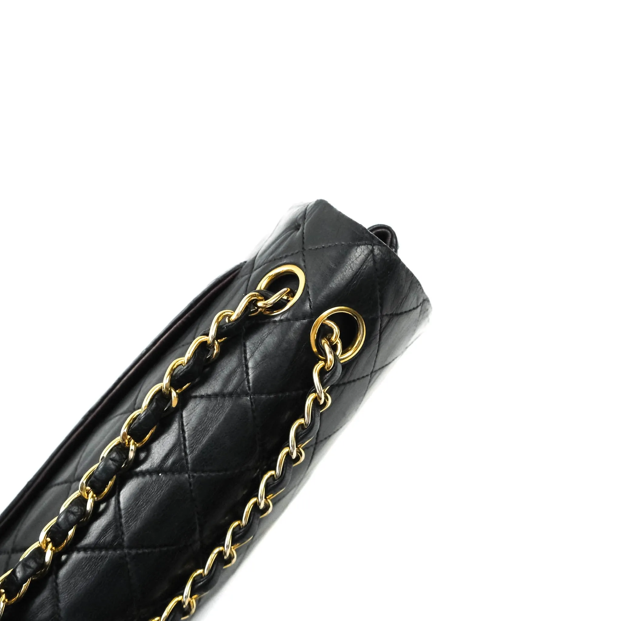 Chanel Classic Vintage Small S/M Flap Black Lambskin 24K Gold Hardware