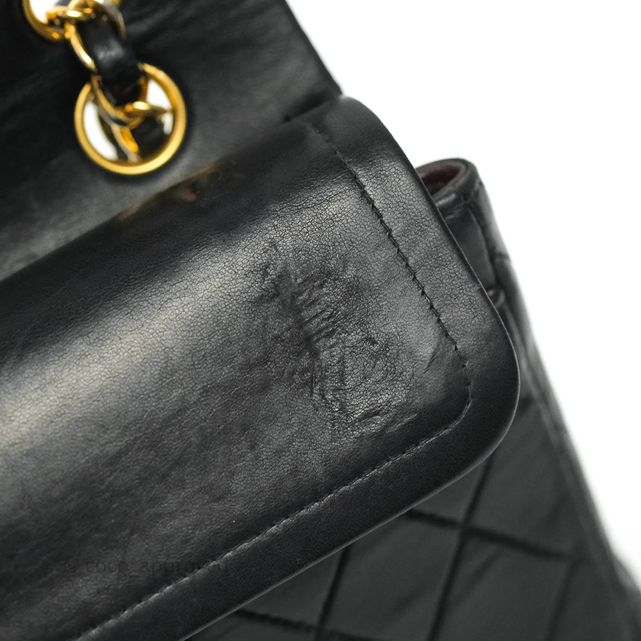 Chanel Classic Vintage Small S/M Flap Black Lambskin 24K Gold Hardware