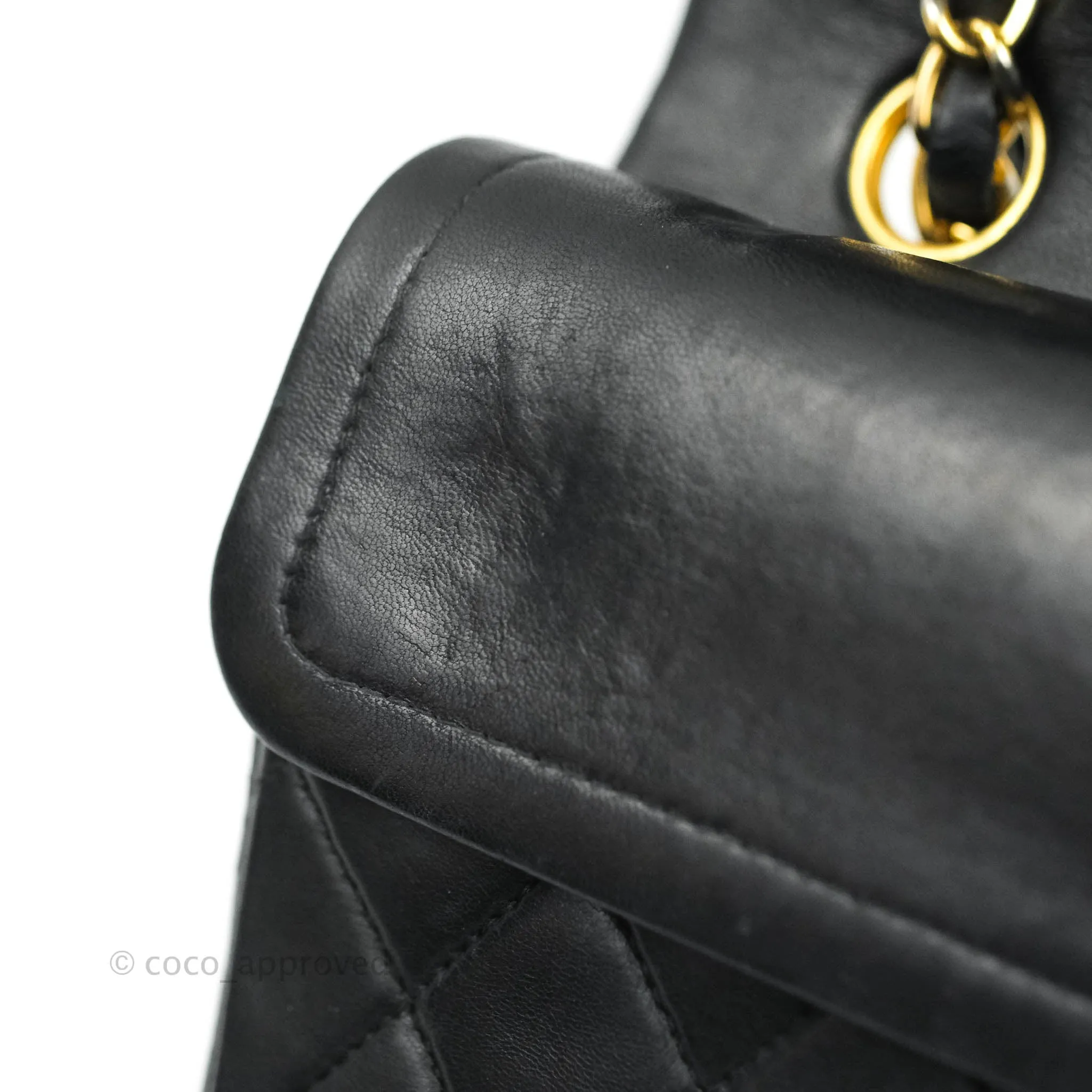 Chanel Classic Vintage Small S/M Flap Black Lambskin 24K Gold Hardware
