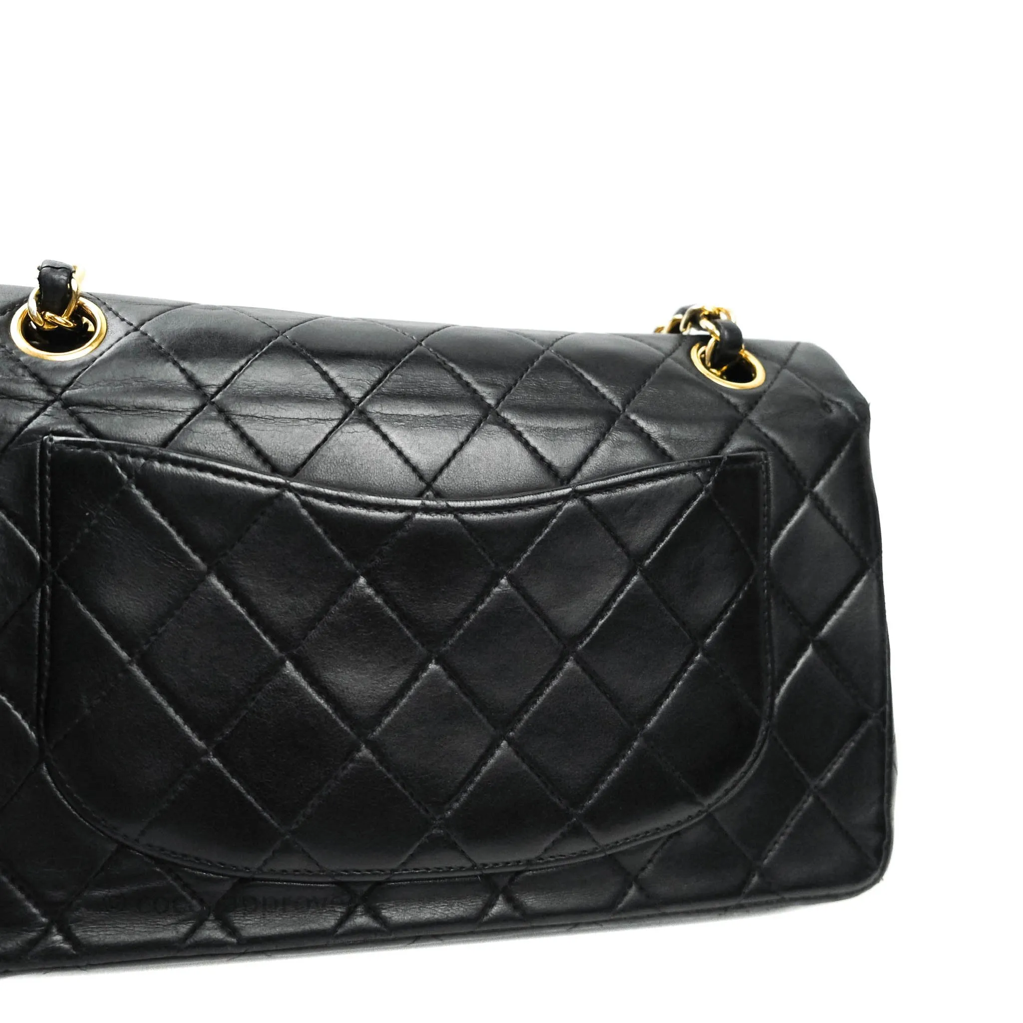 Chanel Classic Vintage Small S/M Flap Black Lambskin 24K Gold Hardware