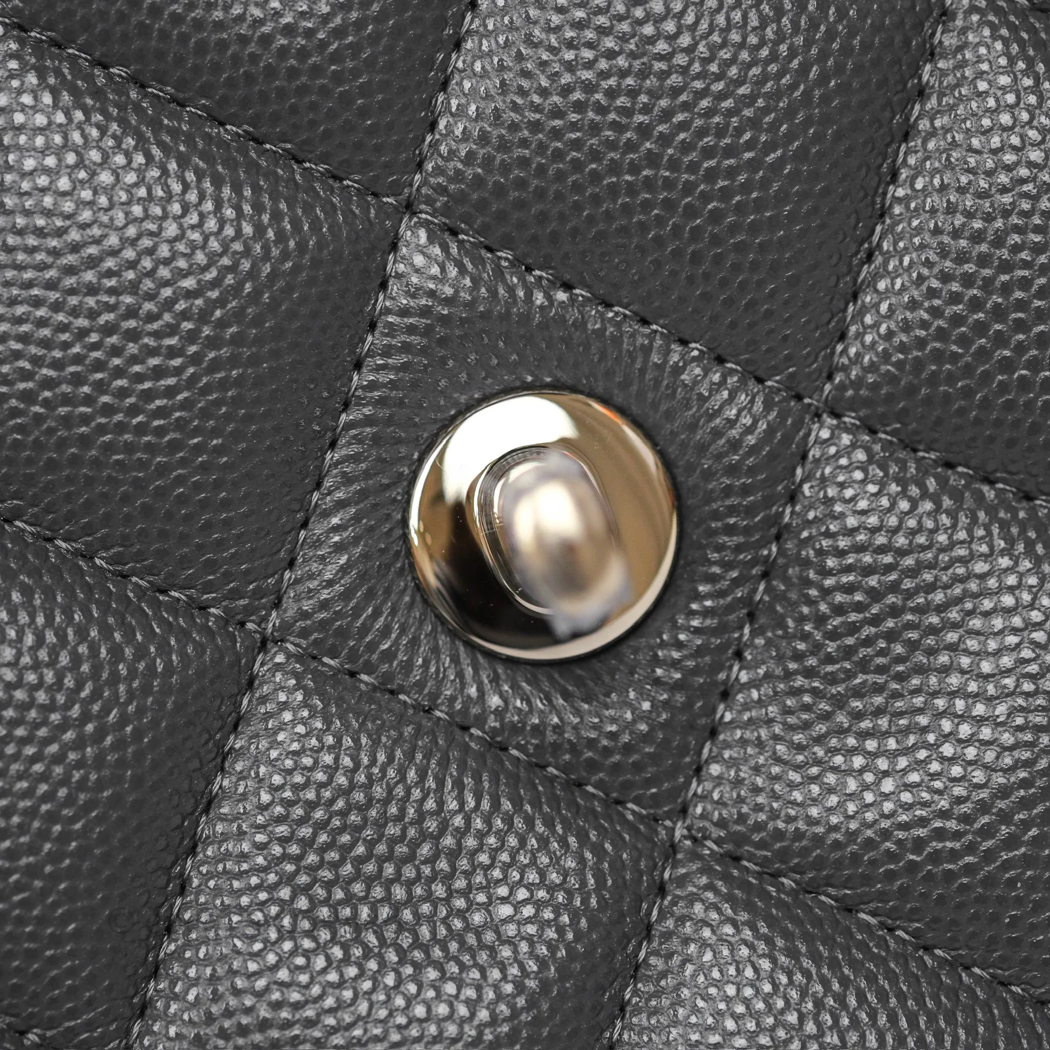 Chanel Jumbo Classic Double Flap Quilted Dark Grey Caviar Gold Hardware⁣⁣