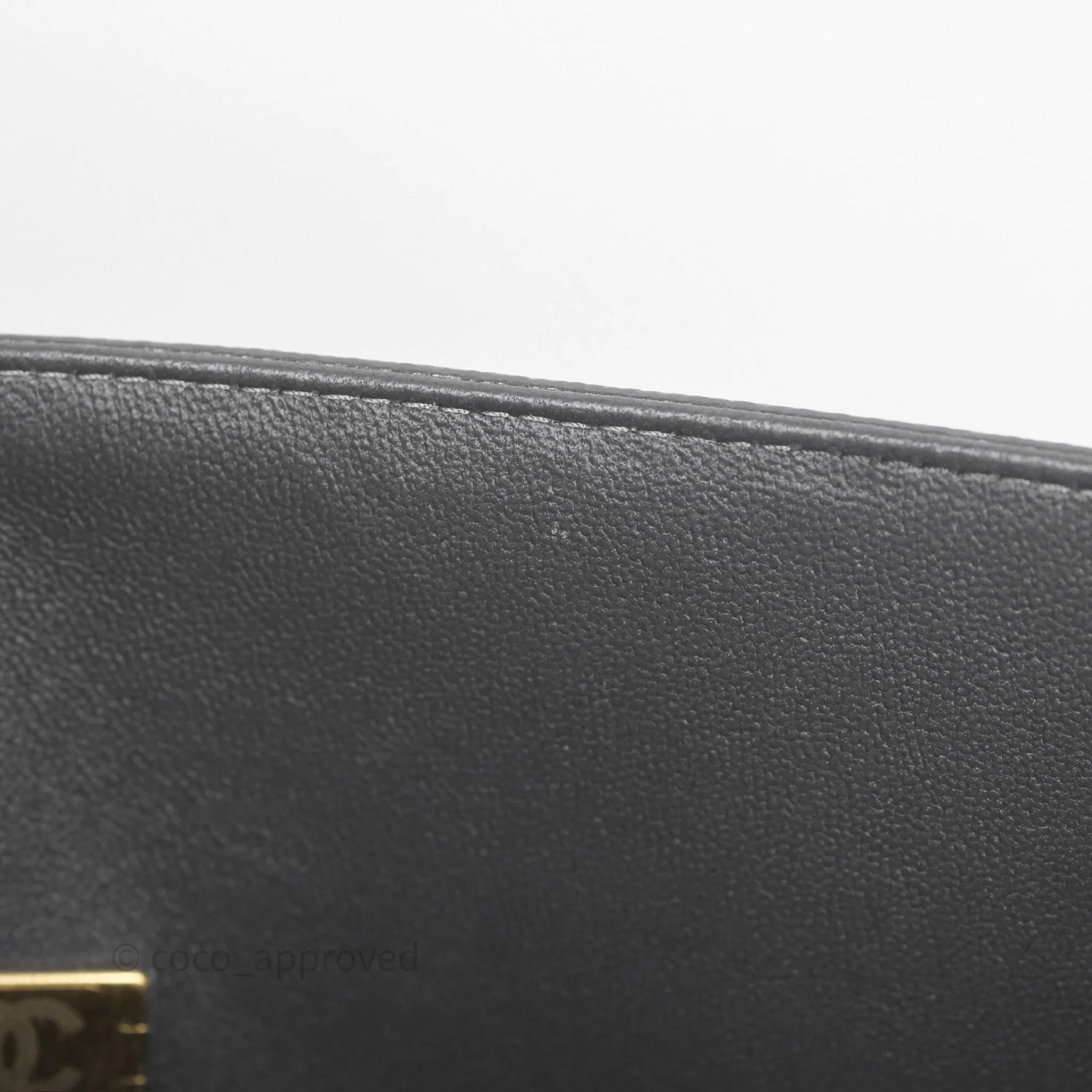 Chanel Jumbo Classic Double Flap Quilted Dark Grey Caviar Gold Hardware⁣⁣