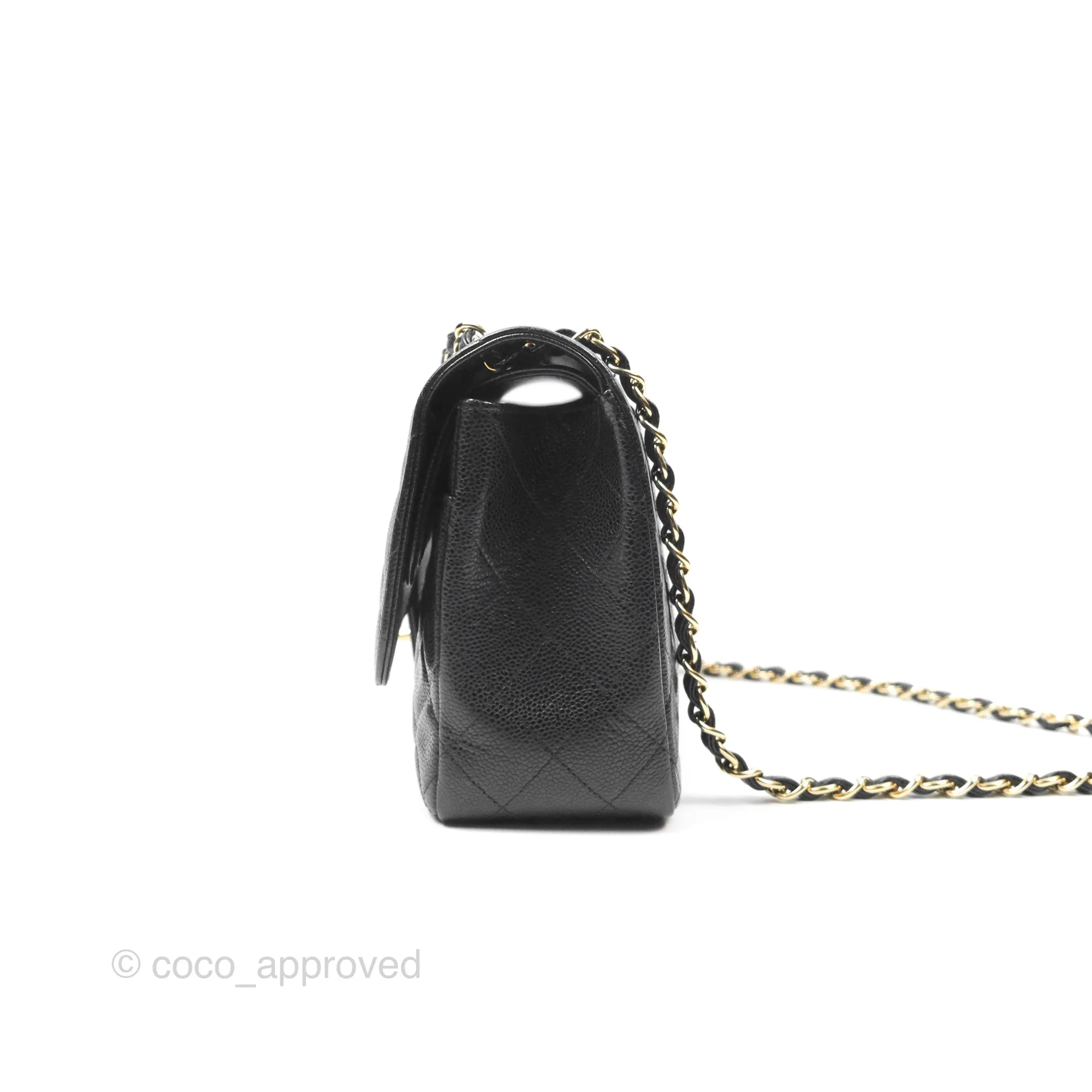 Chanel Jumbo Double Flap Black Caviar Gold Hardware⁣⁣