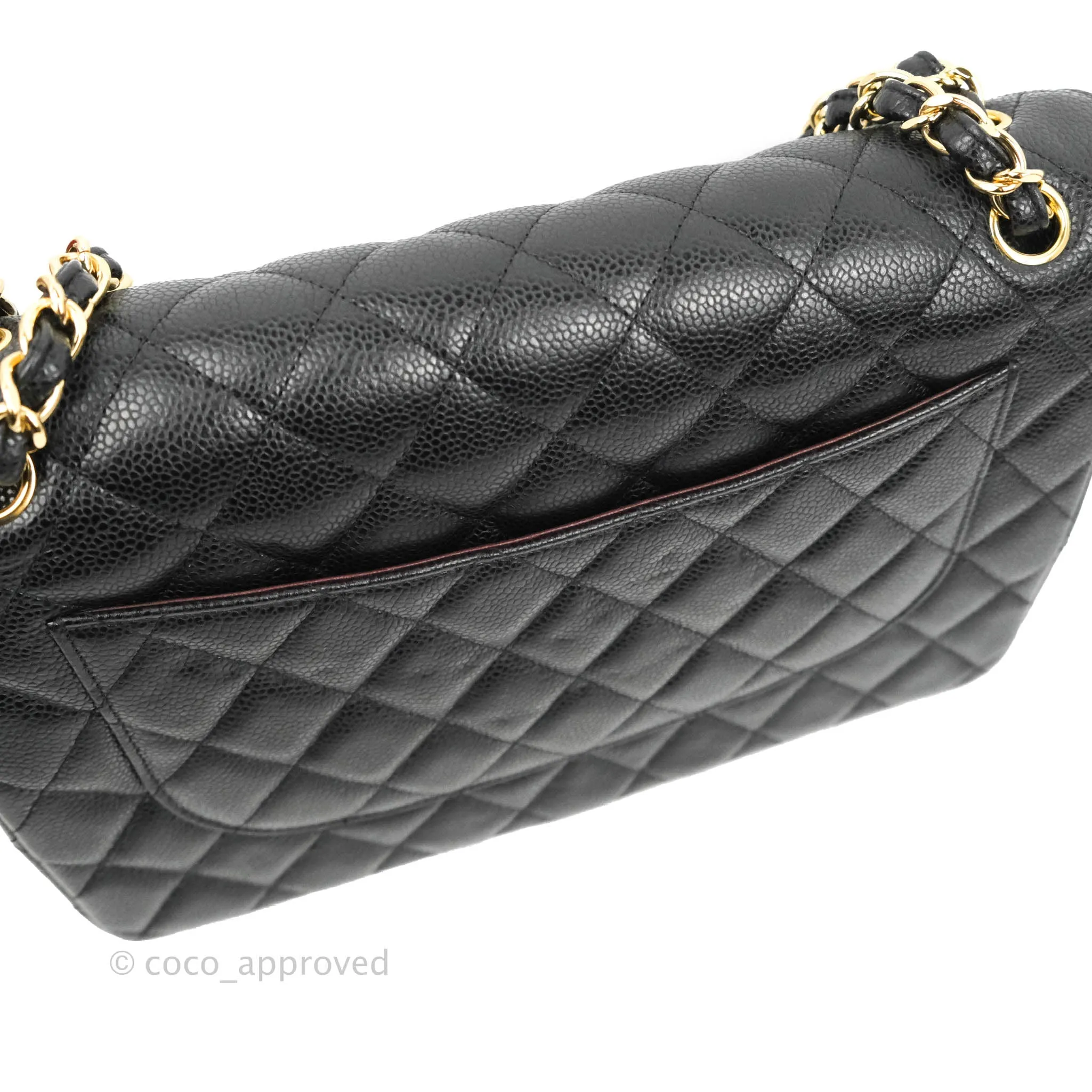 Chanel Jumbo Double Flap Black Caviar Gold Hardware⁣⁣