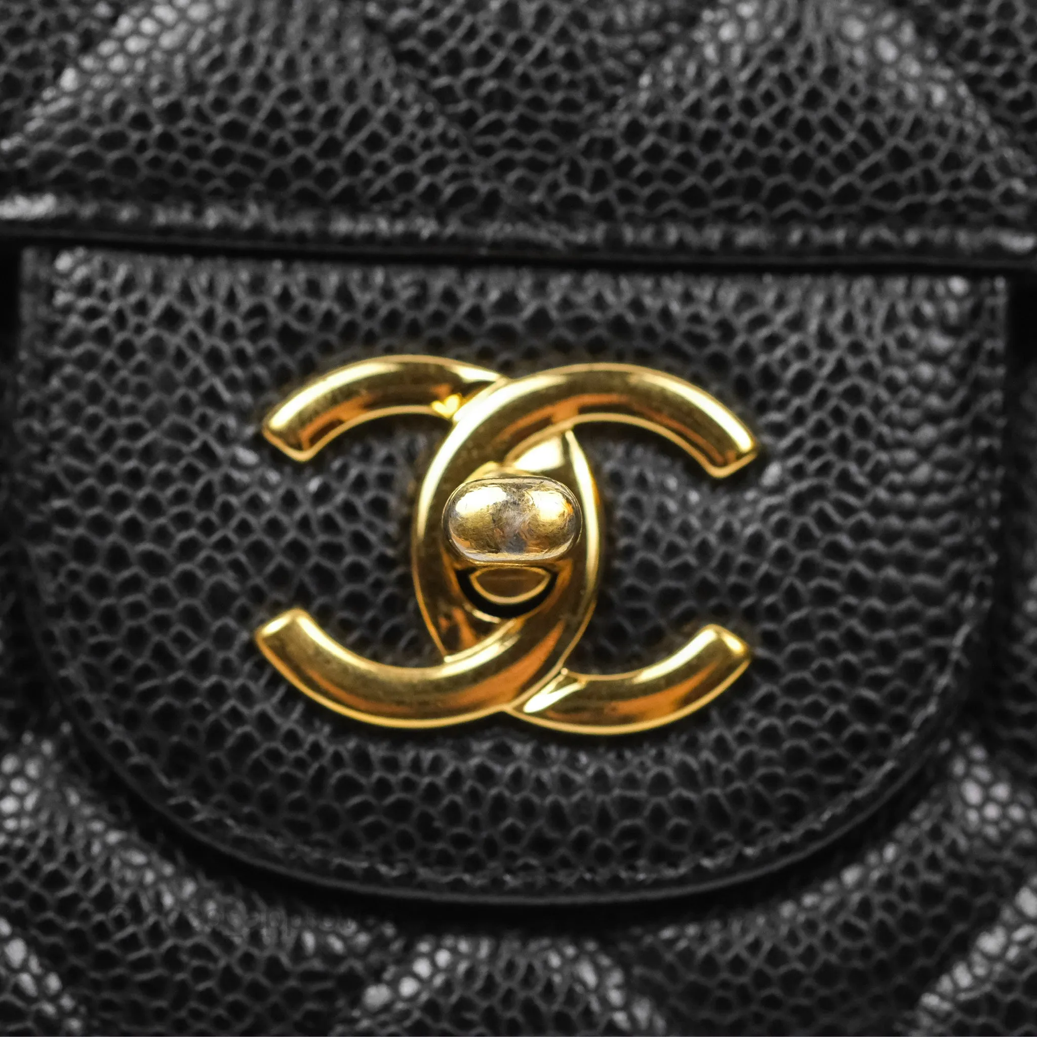 Chanel Jumbo Double Flap Black Caviar Gold Hardware⁣⁣