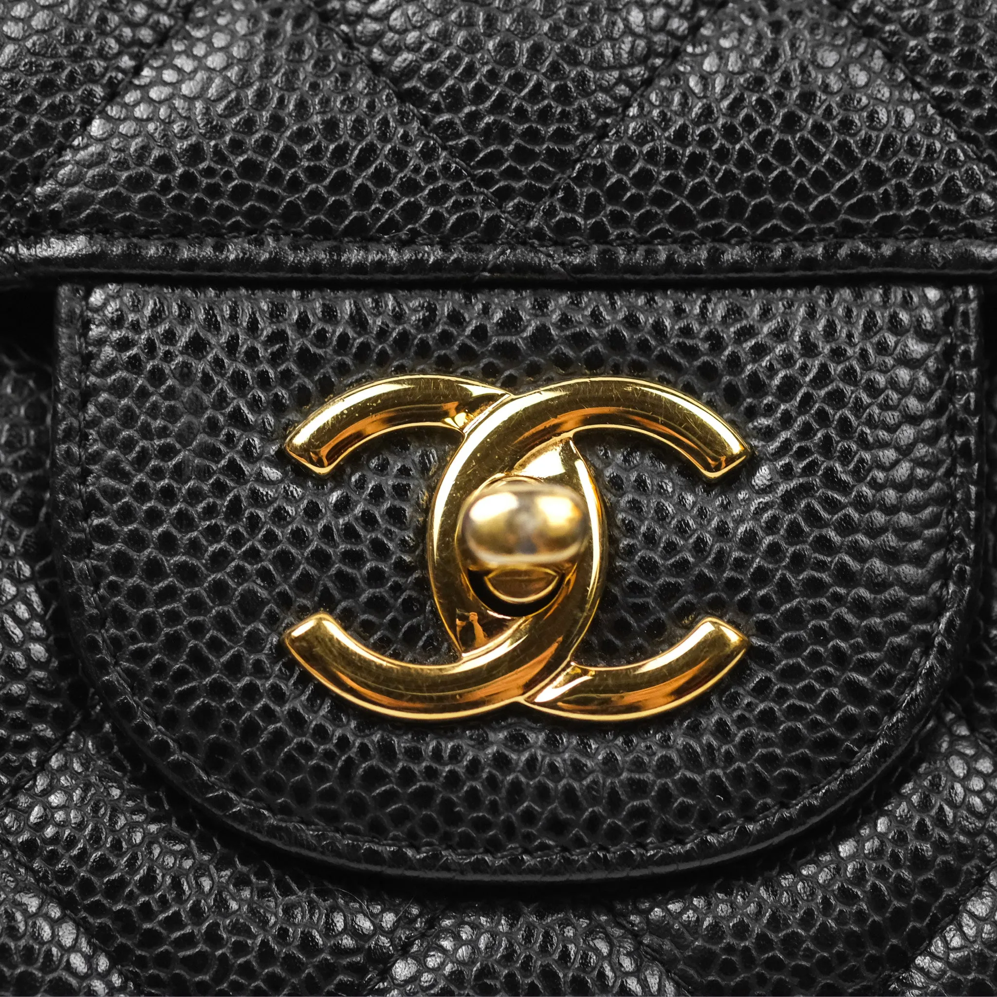 Chanel Jumbo Double Flap Black Caviar Gold Hardware⁣⁣