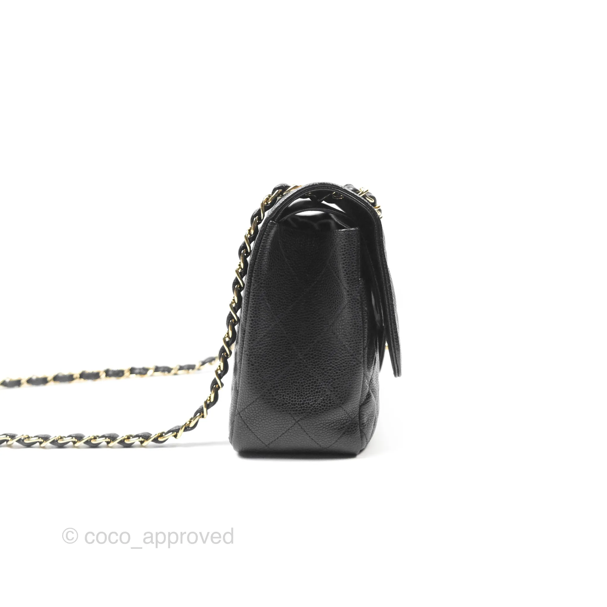 Chanel Jumbo Double Flap Black Caviar Gold Hardware⁣⁣