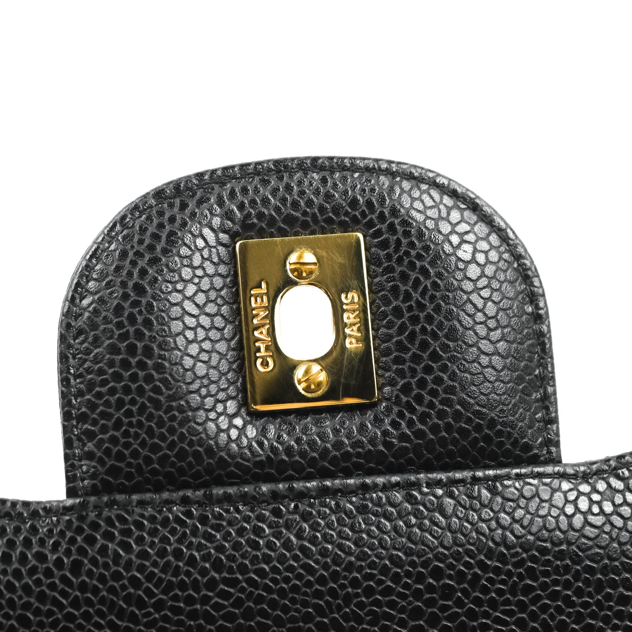 Chanel Jumbo Double Flap Black Caviar Gold Hardware⁣⁣