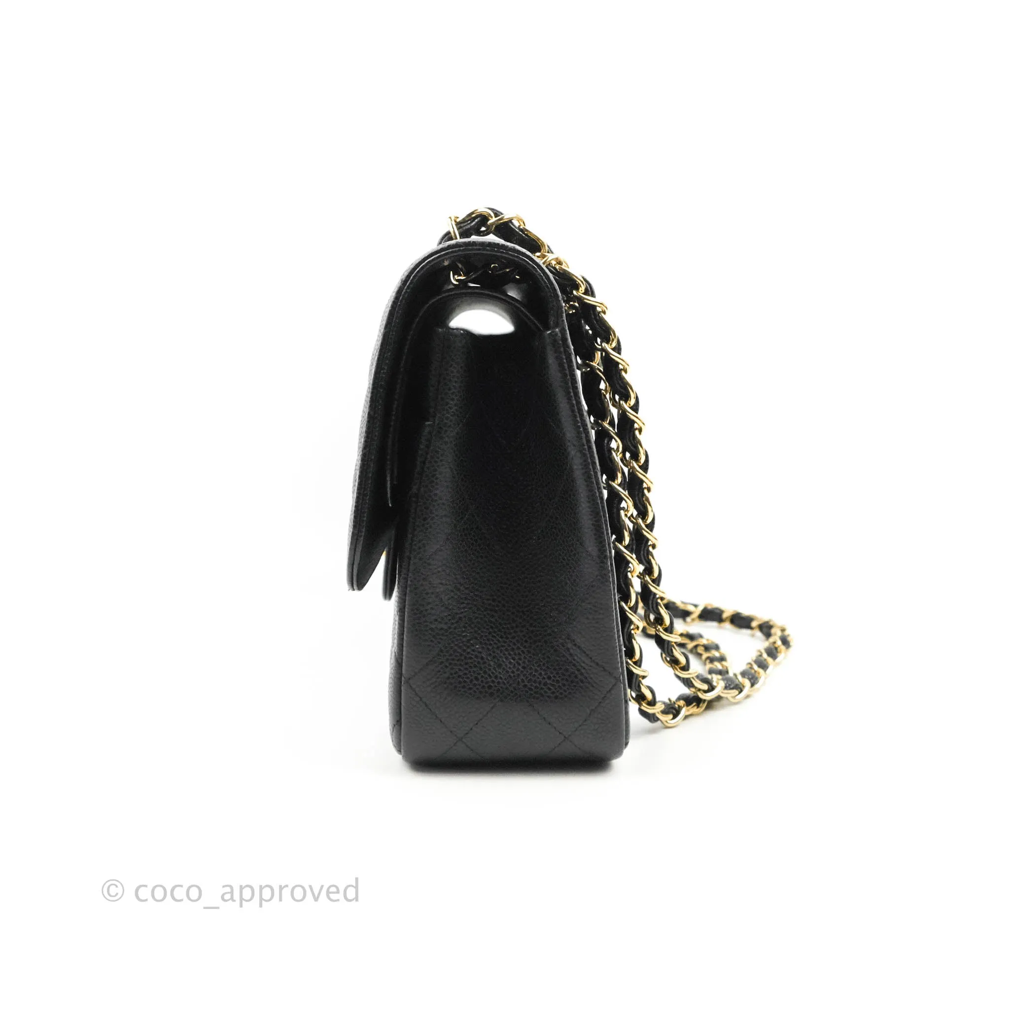 Chanel Jumbo Double Flap Black Caviar Gold Hardware⁣⁣