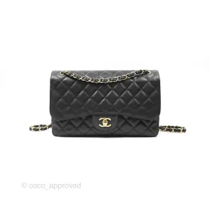 Chanel Jumbo Double Flap Black Caviar Gold Hardware⁣⁣