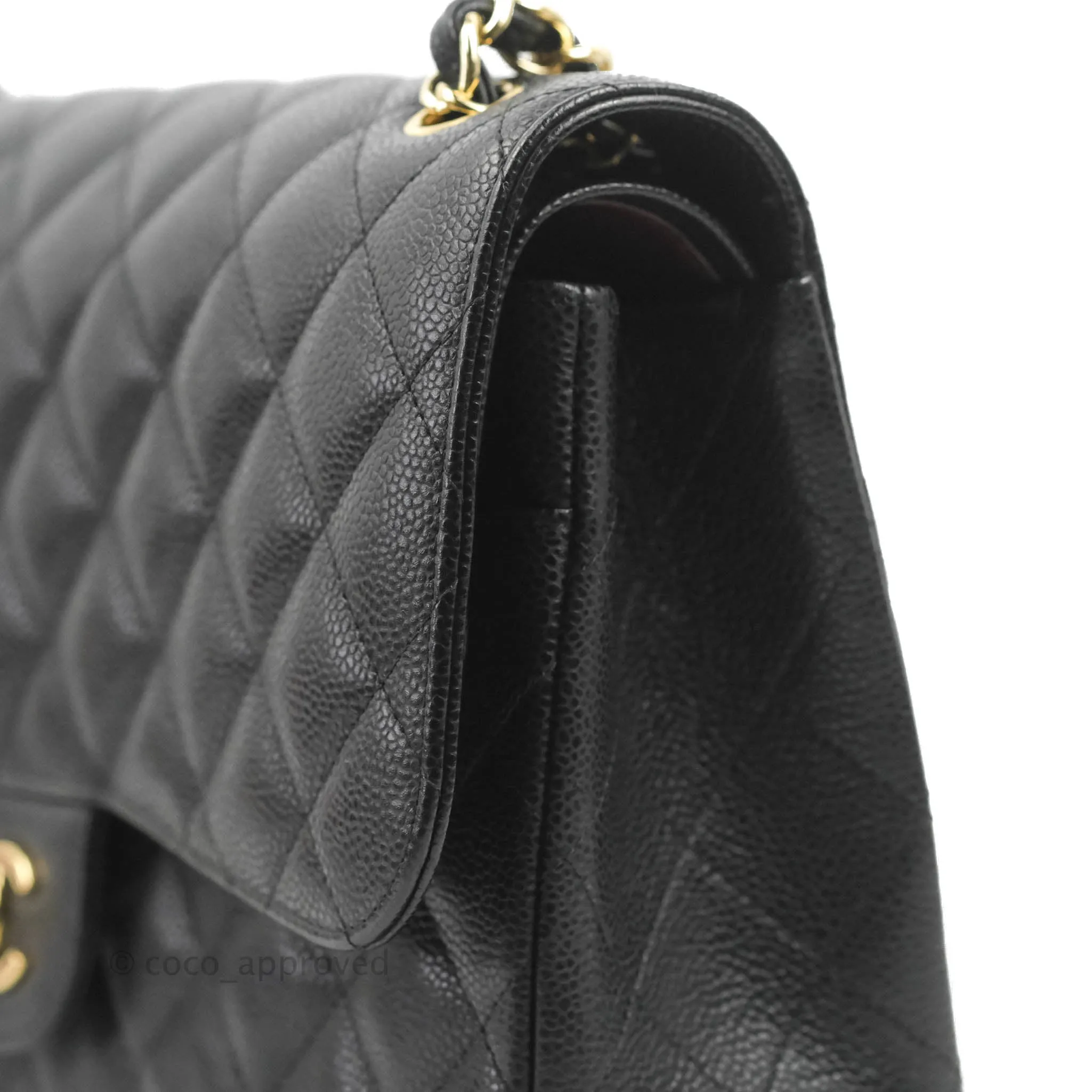 Chanel Jumbo Double Flap Black Caviar Gold Hardware⁣⁣