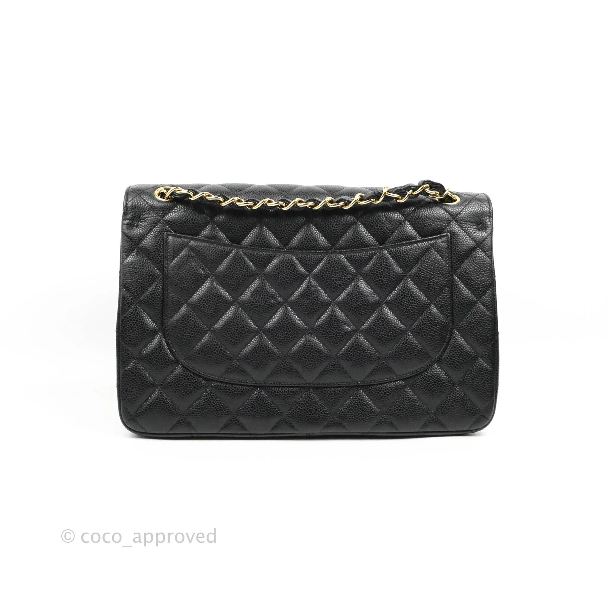 Chanel Jumbo Double Flap Black Caviar Gold Hardware⁣⁣