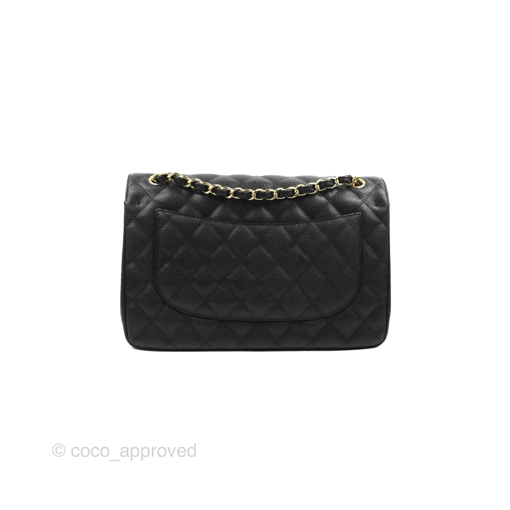 Chanel Jumbo Double Flap Black Caviar Gold Hardware⁣⁣