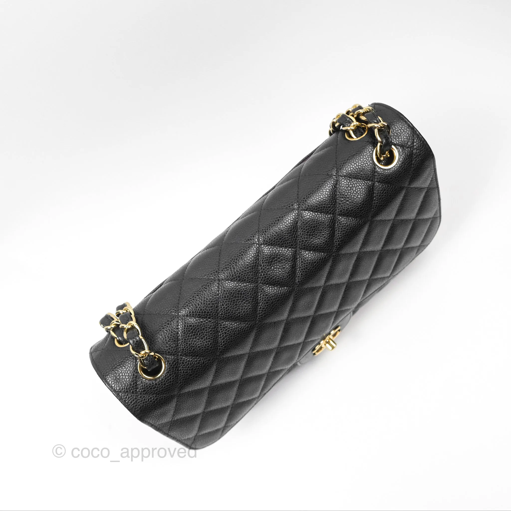 Chanel Jumbo Double Flap Black Caviar Gold Hardware⁣⁣