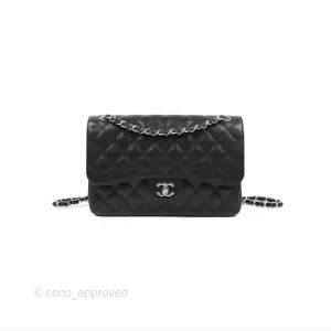 Chanel Jumbo Double Flap Black Caviar Silver Hardware⁣⁣