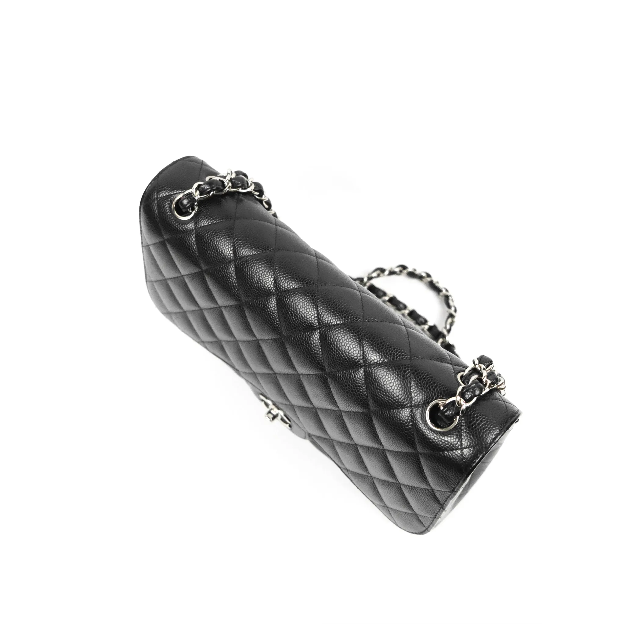 Chanel Jumbo Double Flap Black Caviar Silver Hardware⁣⁣