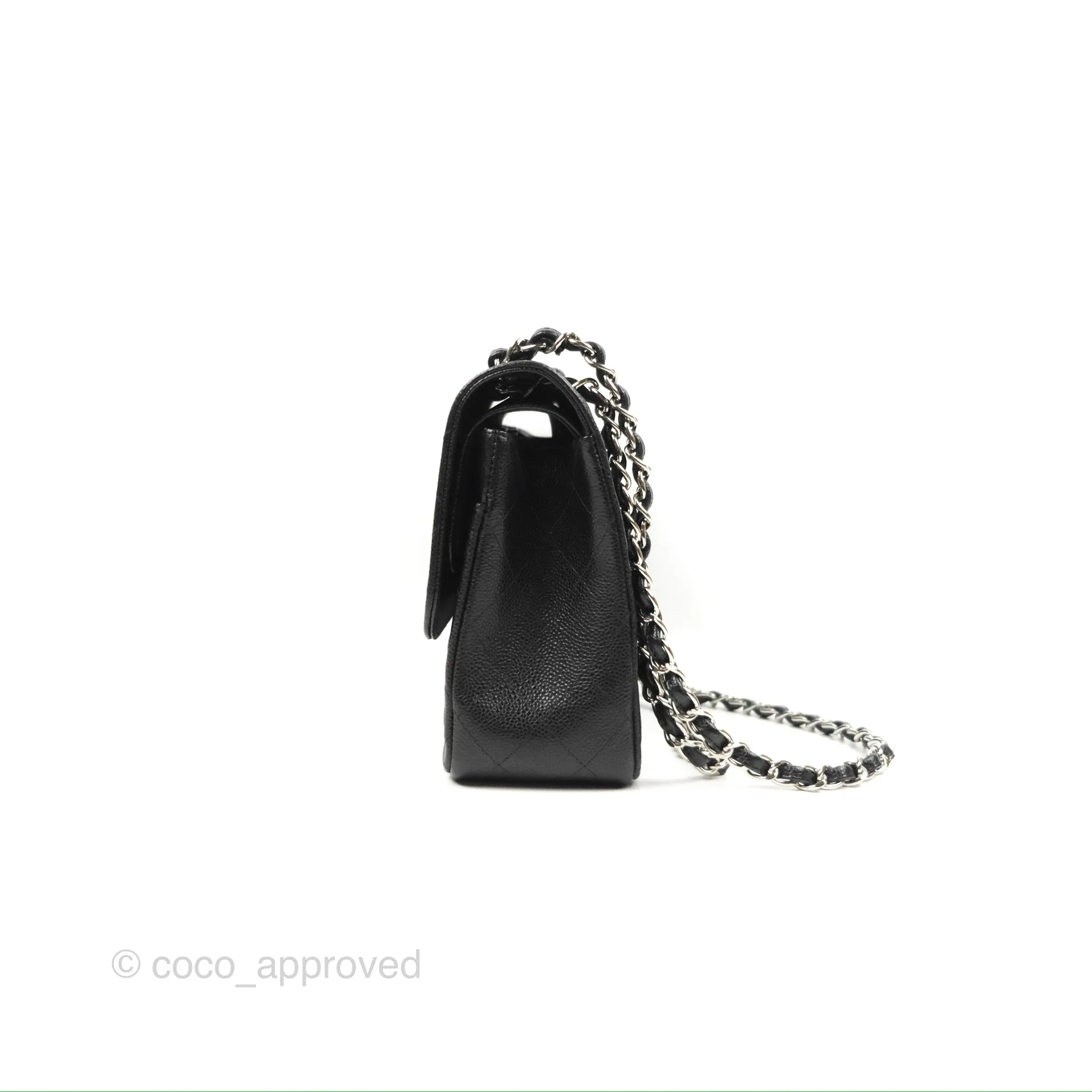Chanel Jumbo Double Flap Black Caviar Silver Hardware⁣⁣