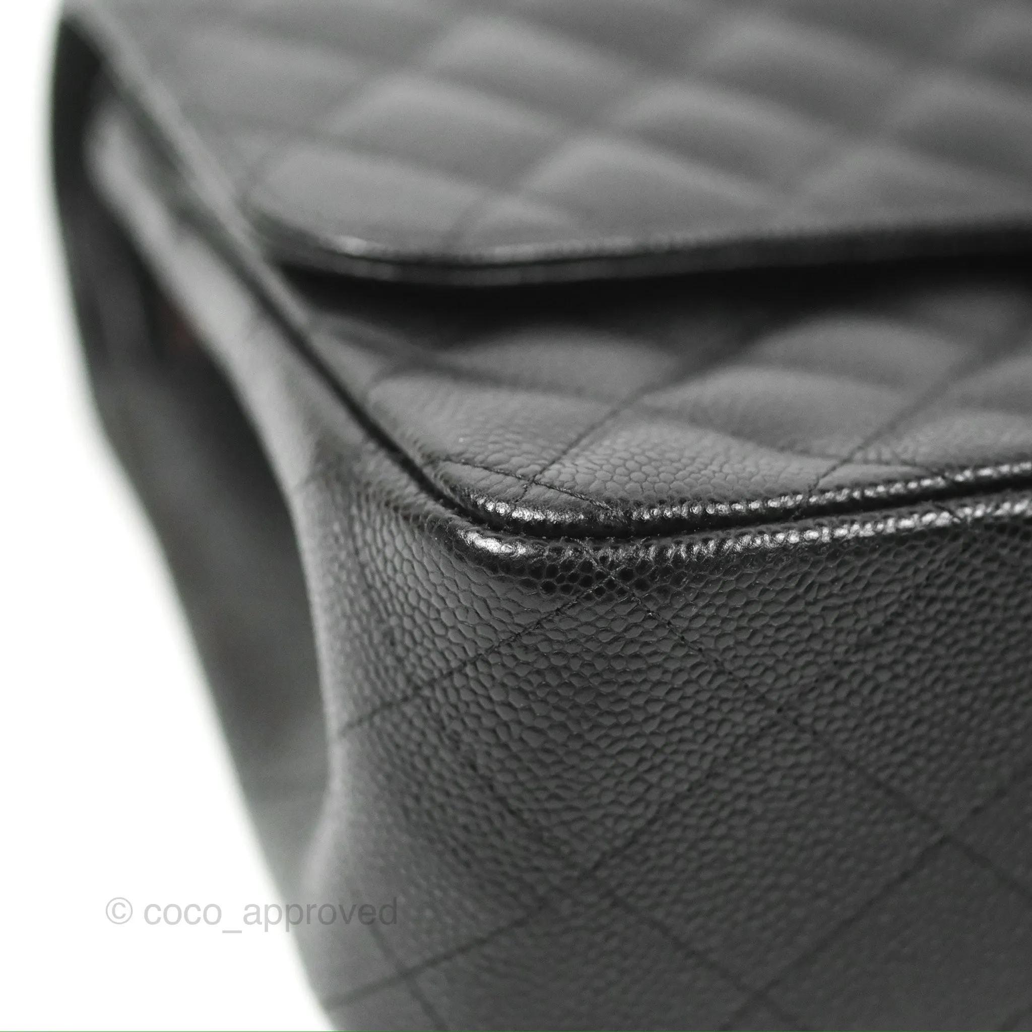 Chanel Jumbo Double Flap Black Caviar Silver Hardware⁣⁣