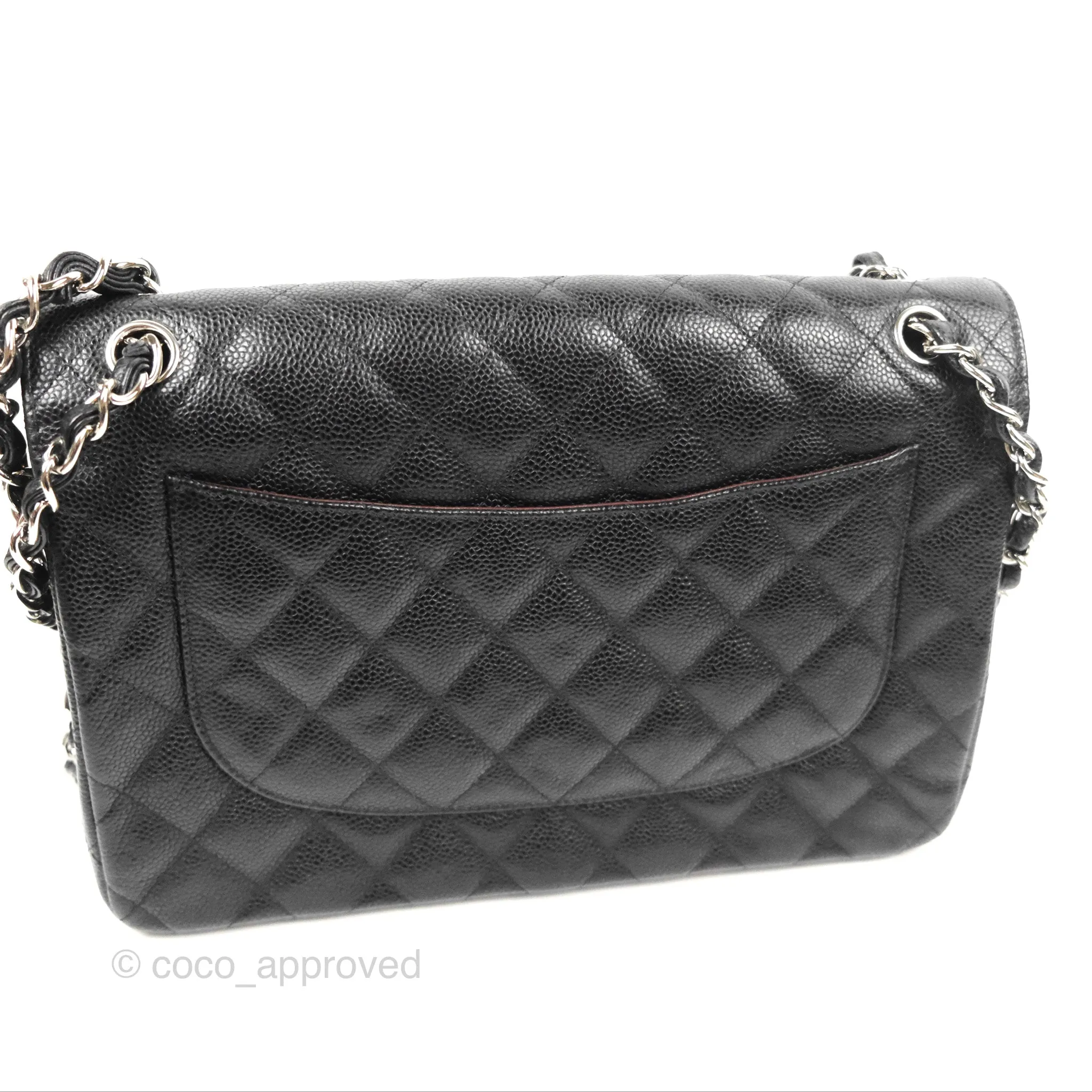 Chanel Jumbo Double Flap Black Caviar Silver Hardware⁣⁣