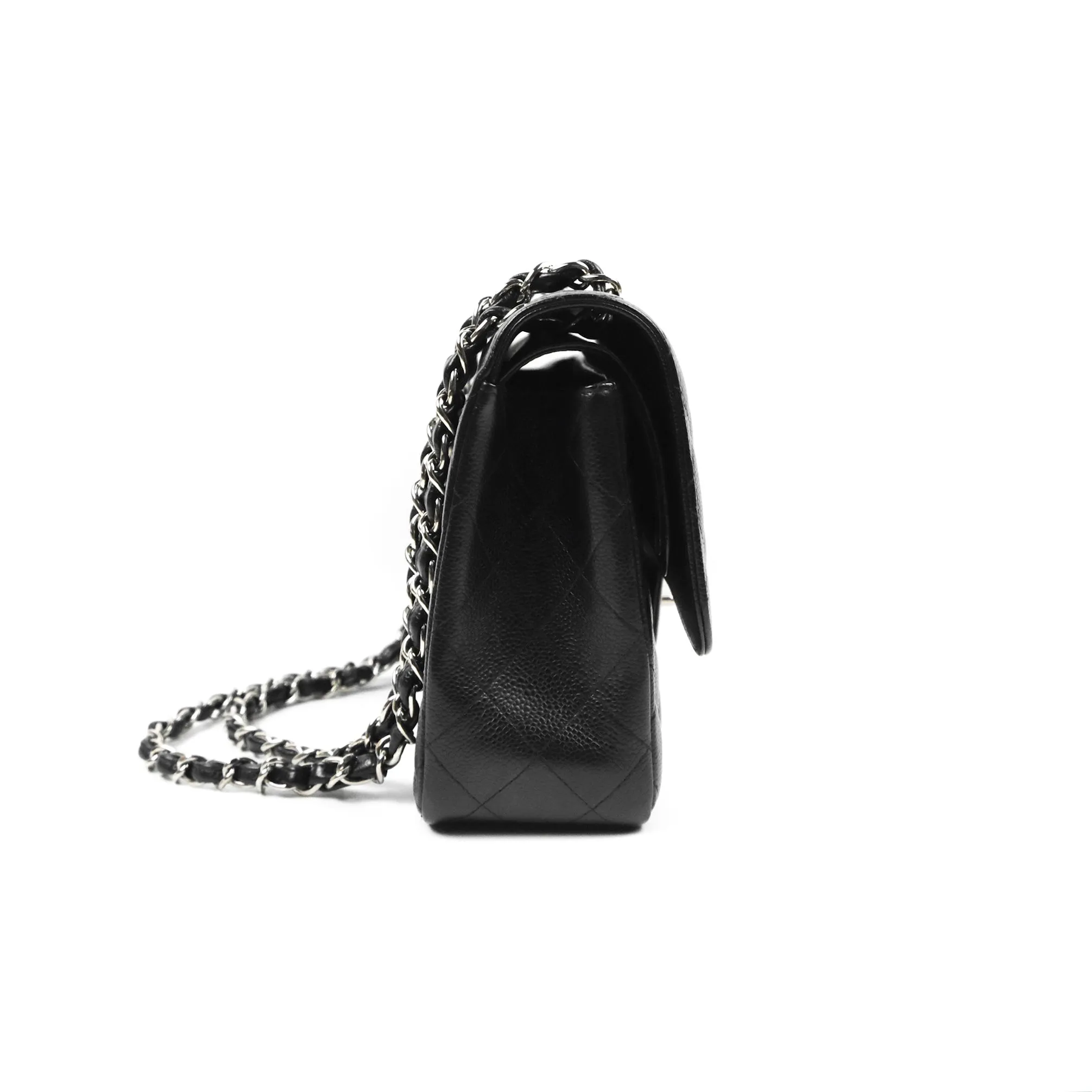 Chanel Jumbo Double Flap Black Caviar Silver Hardware⁣⁣
