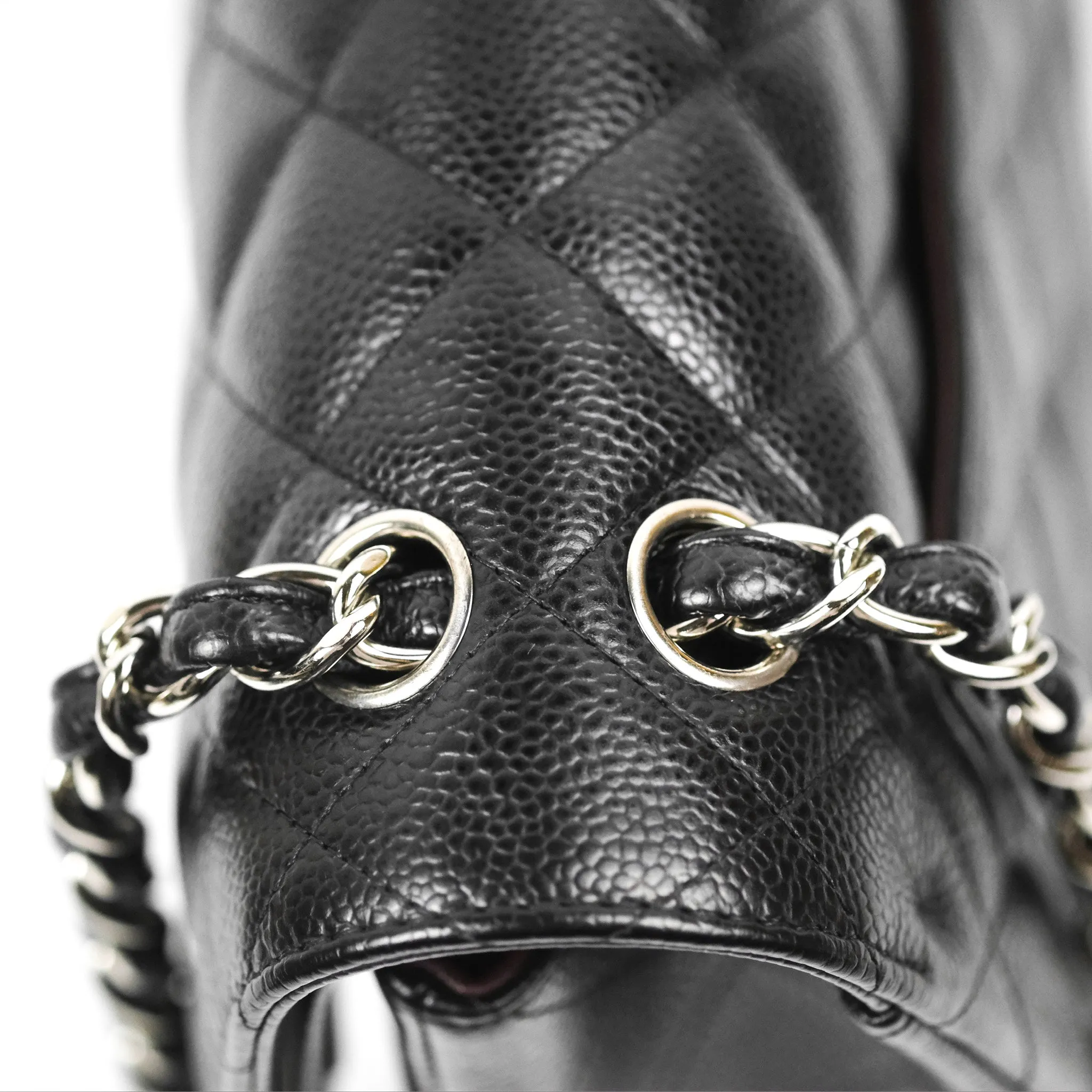 Chanel Jumbo Double Flap Black Caviar Silver Hardware⁣⁣