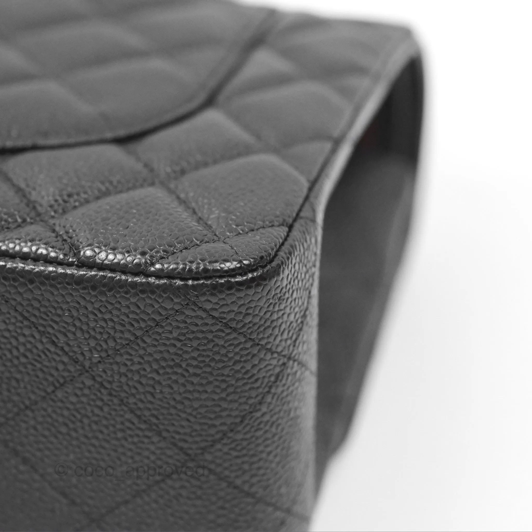 Chanel Jumbo Double Flap Black Caviar Silver Hardware⁣⁣