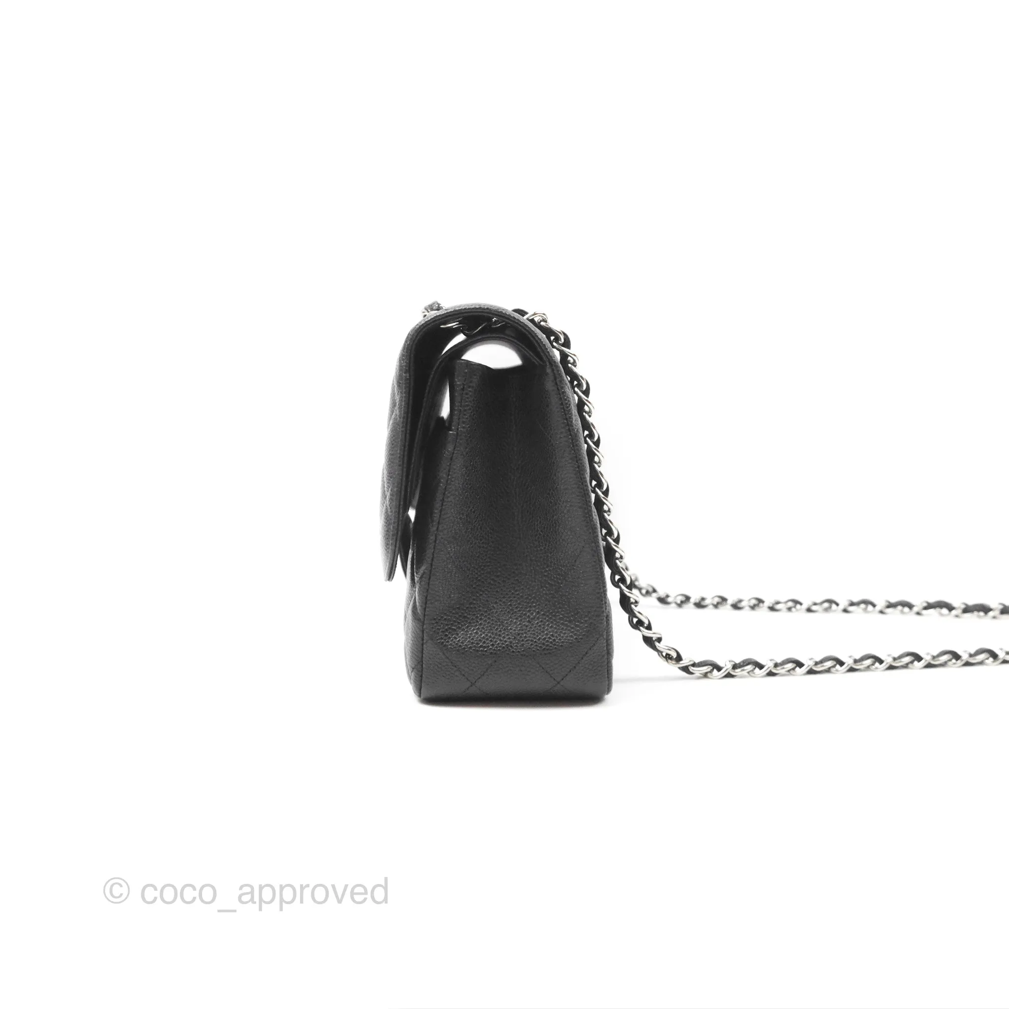 Chanel Jumbo Double Flap Black Caviar Silver Hardware⁣⁣