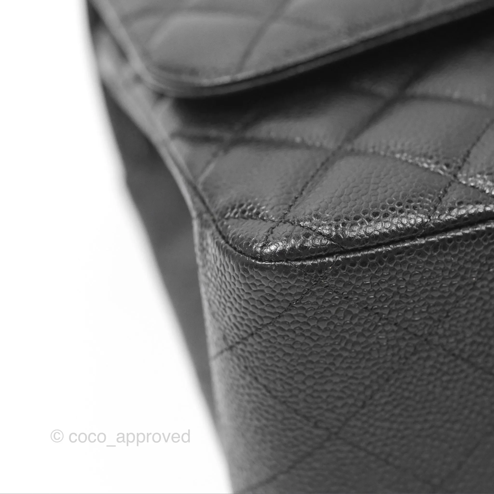 Chanel Jumbo Double Flap Black Caviar Silver Hardware⁣⁣