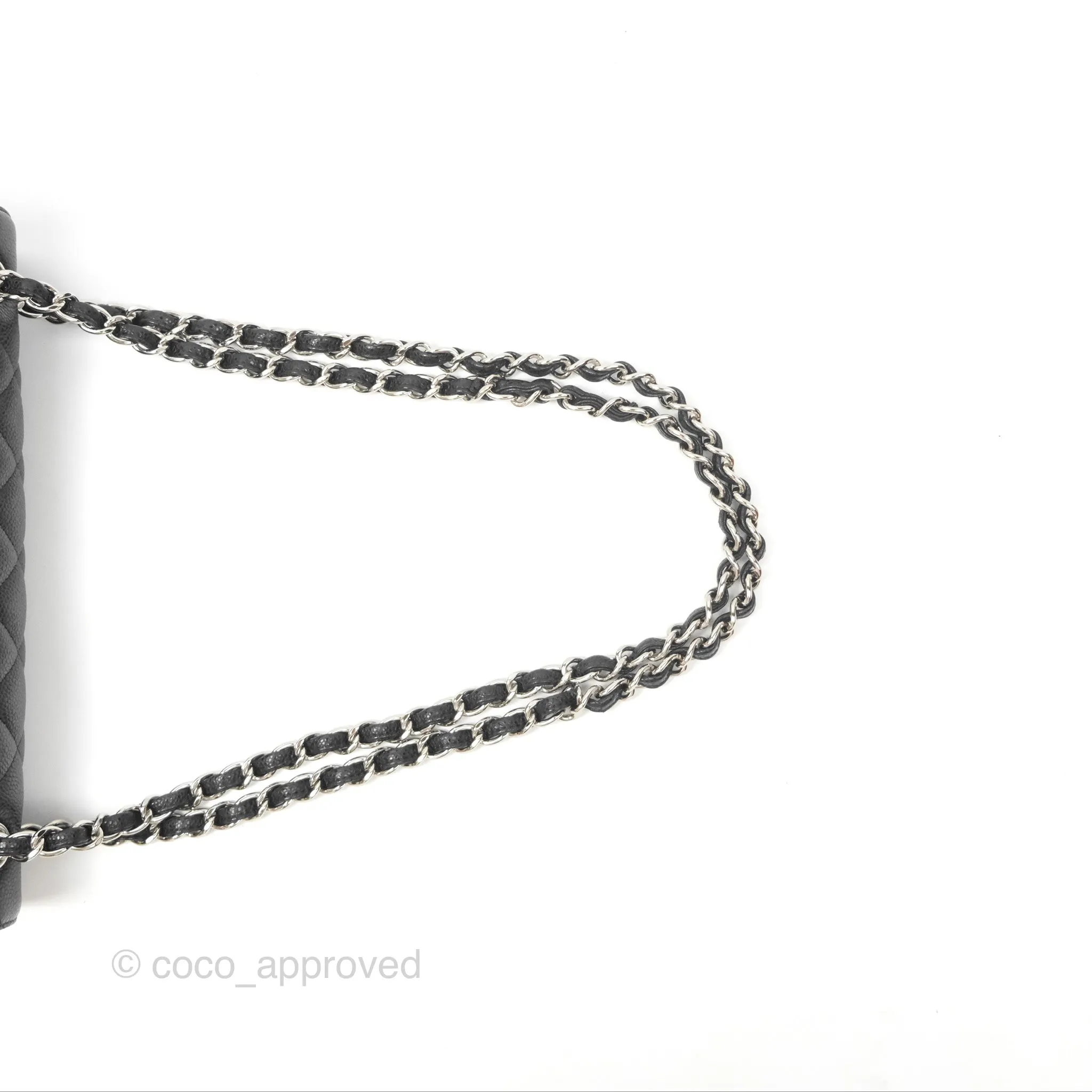 Chanel Jumbo Double Flap Black Caviar Silver Hardware⁣⁣