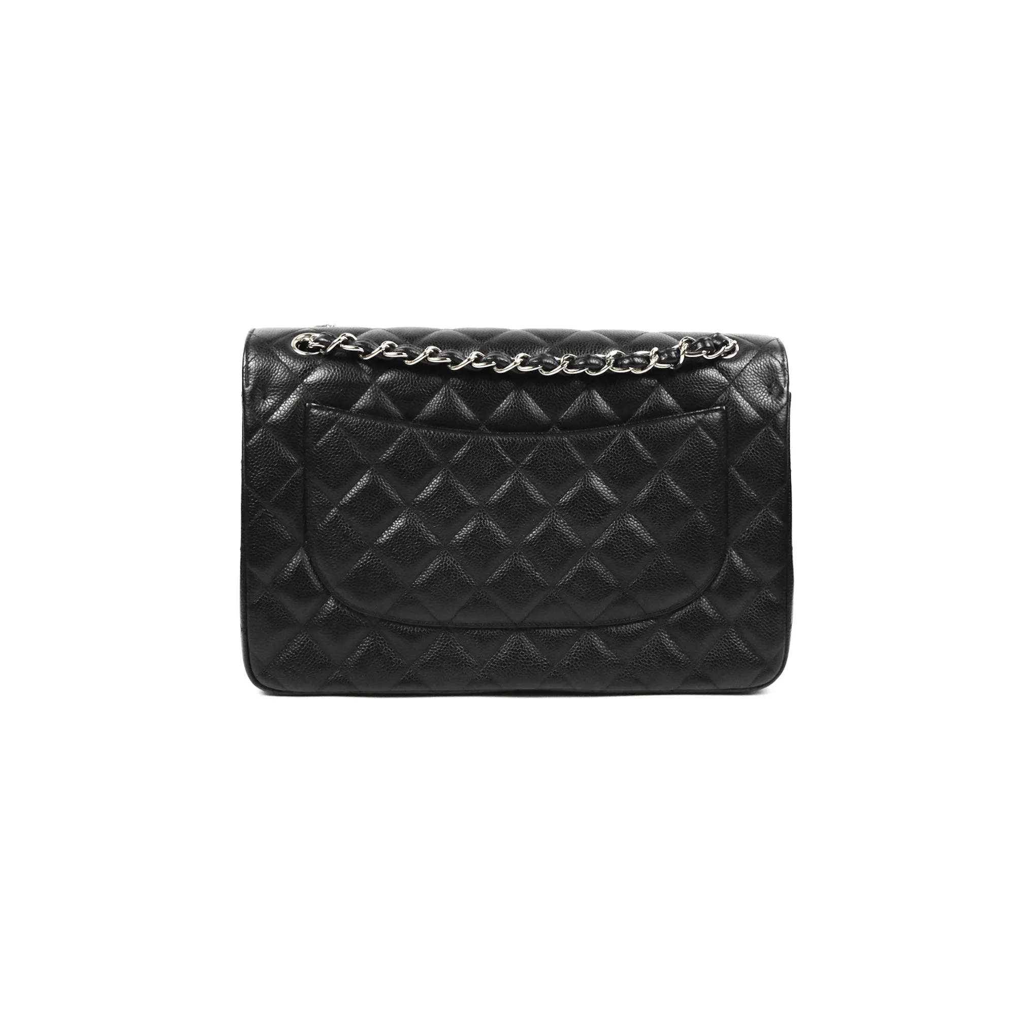 Chanel Jumbo Double Flap Black Caviar Silver Hardware⁣⁣
