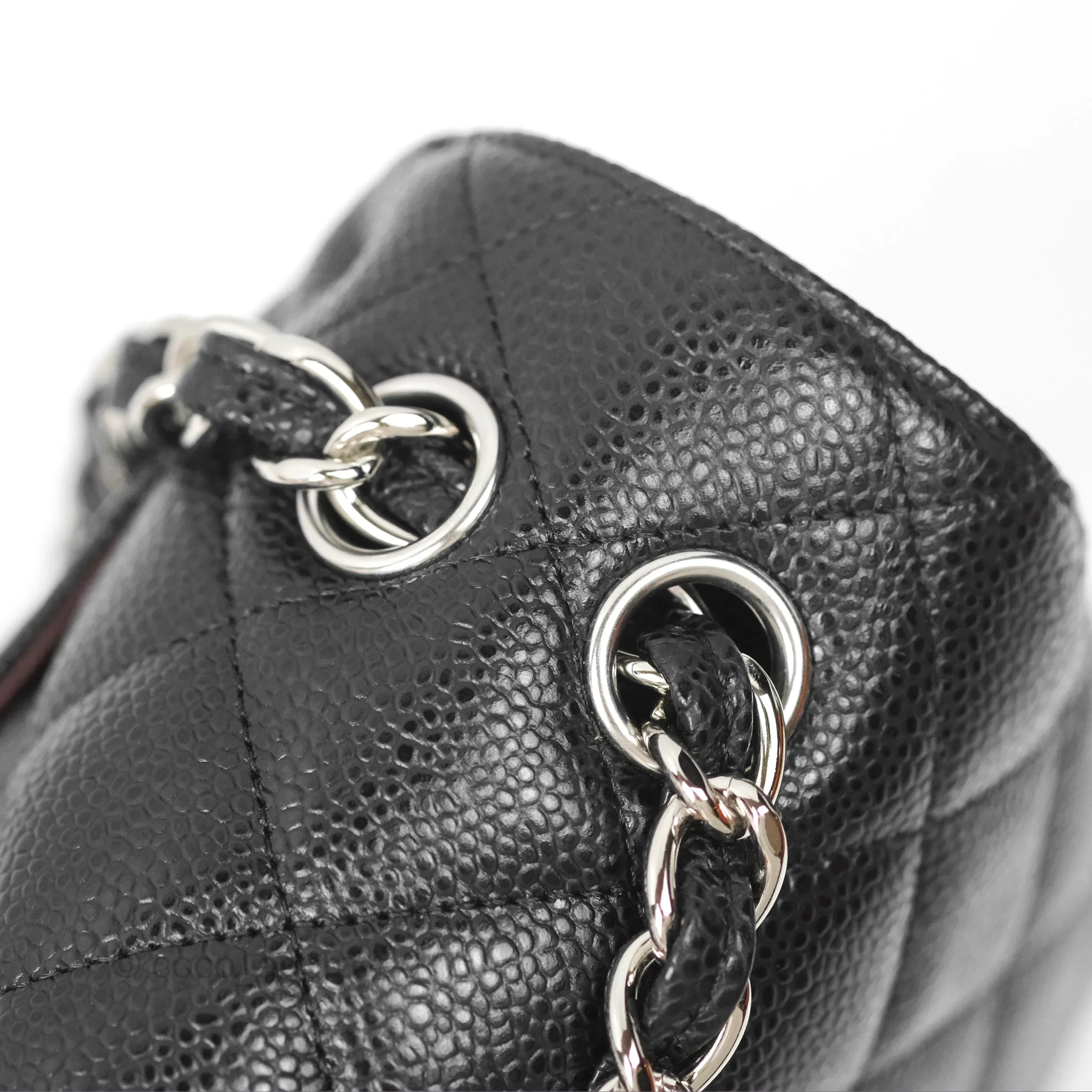 Chanel Jumbo Double Flap Black Caviar Silver Hardware⁣⁣