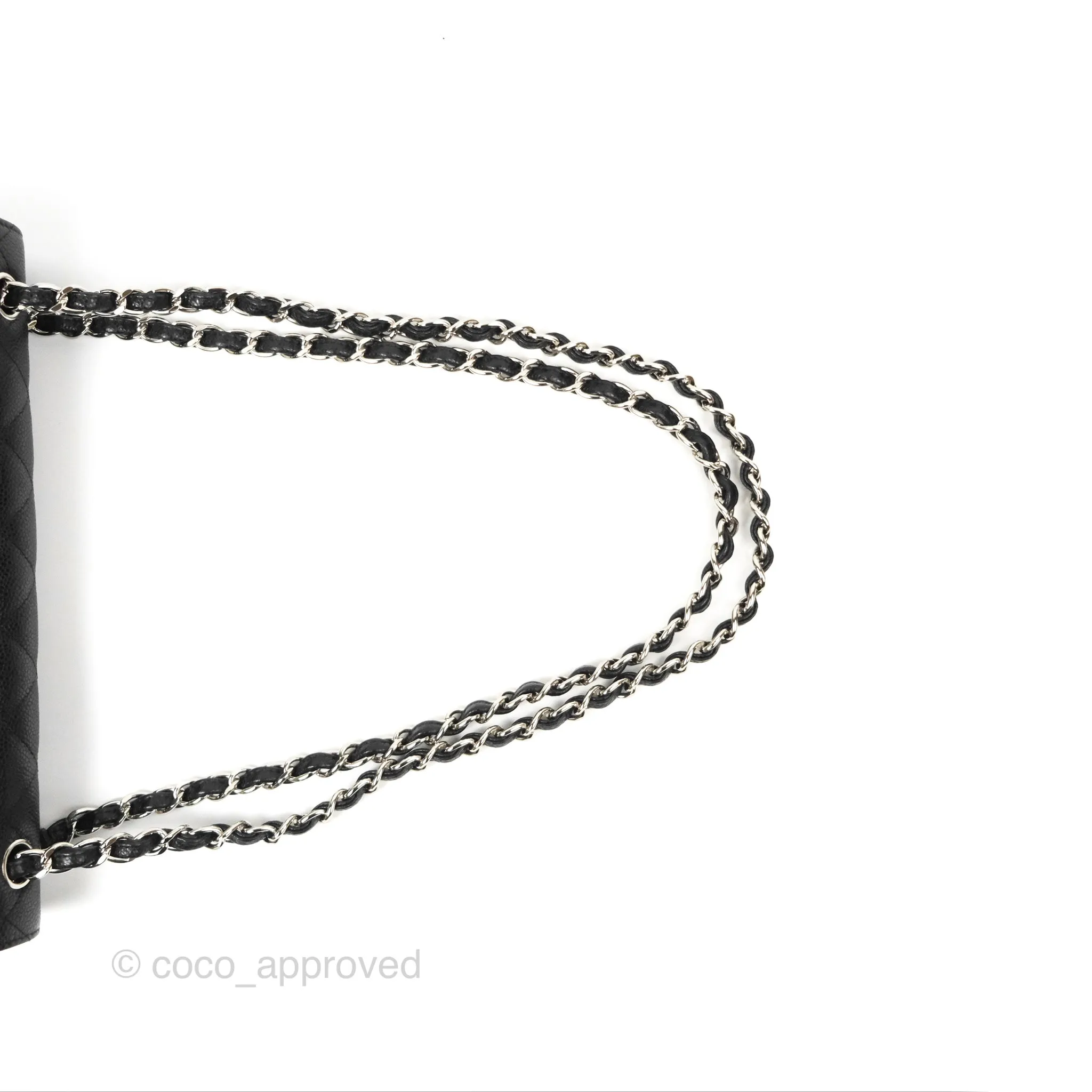 Chanel Jumbo Double Flap Black Caviar Silver Hardware⁣⁣