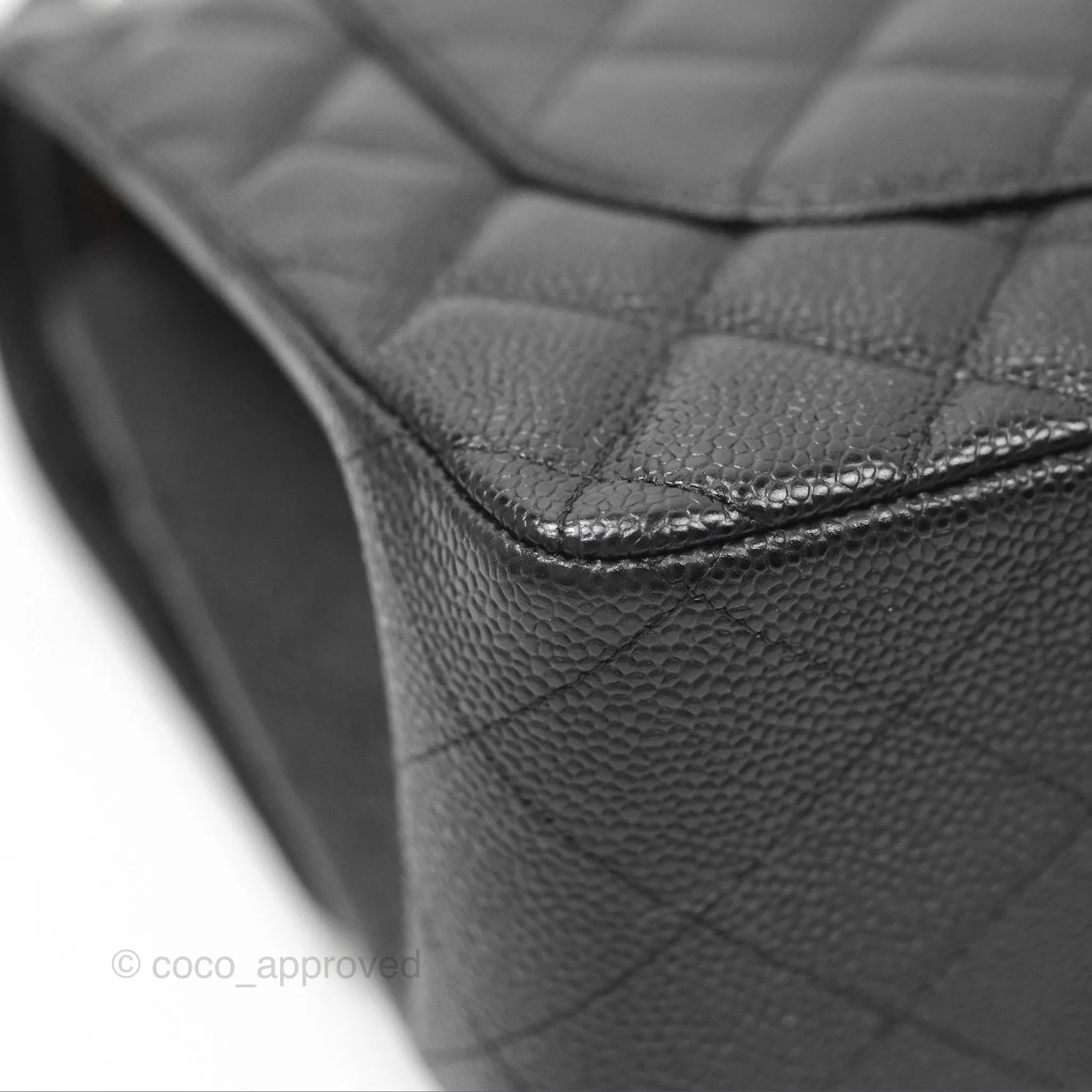 Chanel Jumbo Double Flap Black Caviar Silver Hardware⁣⁣